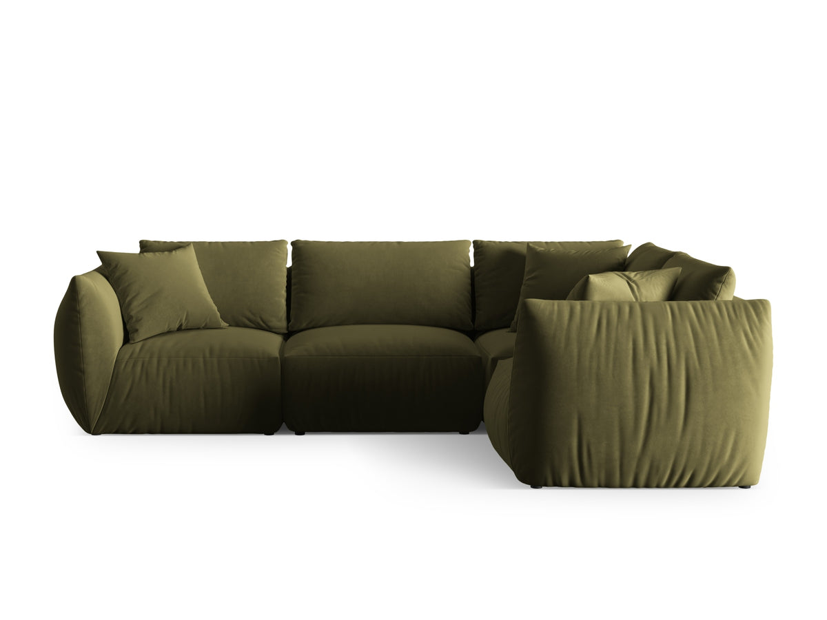Chris Velour Ecksofa rechts 4 Sitzer in Light Green-Casino präsentiert im Onlineshop von KAQTU Design AG. Ecksofa rechts ist von Micadoni