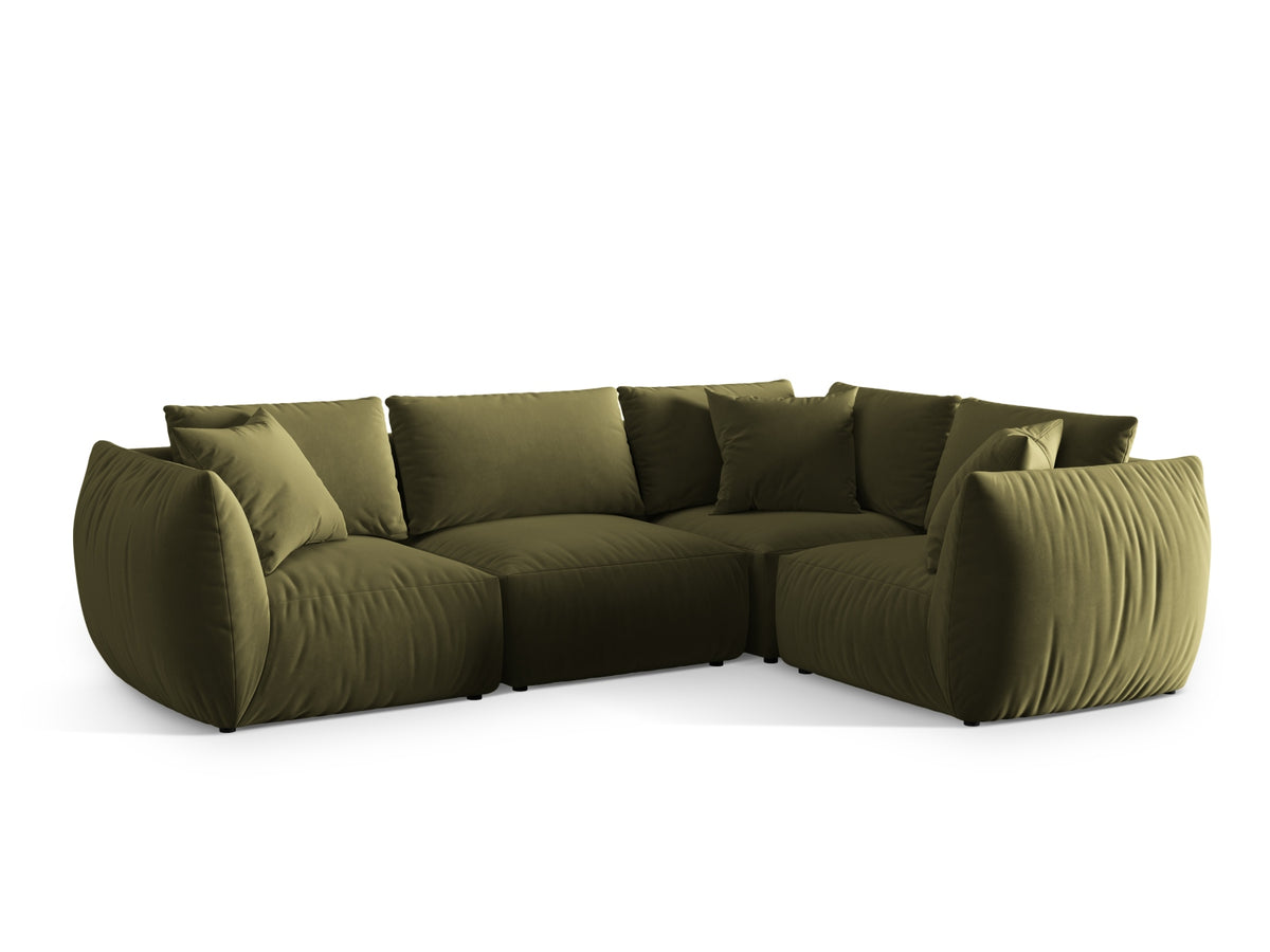 Chris Velour Ecksofa rechts 4 Sitzer in Light Green-Casino präsentiert im Onlineshop von KAQTU Design AG. Ecksofa rechts ist von Micadoni