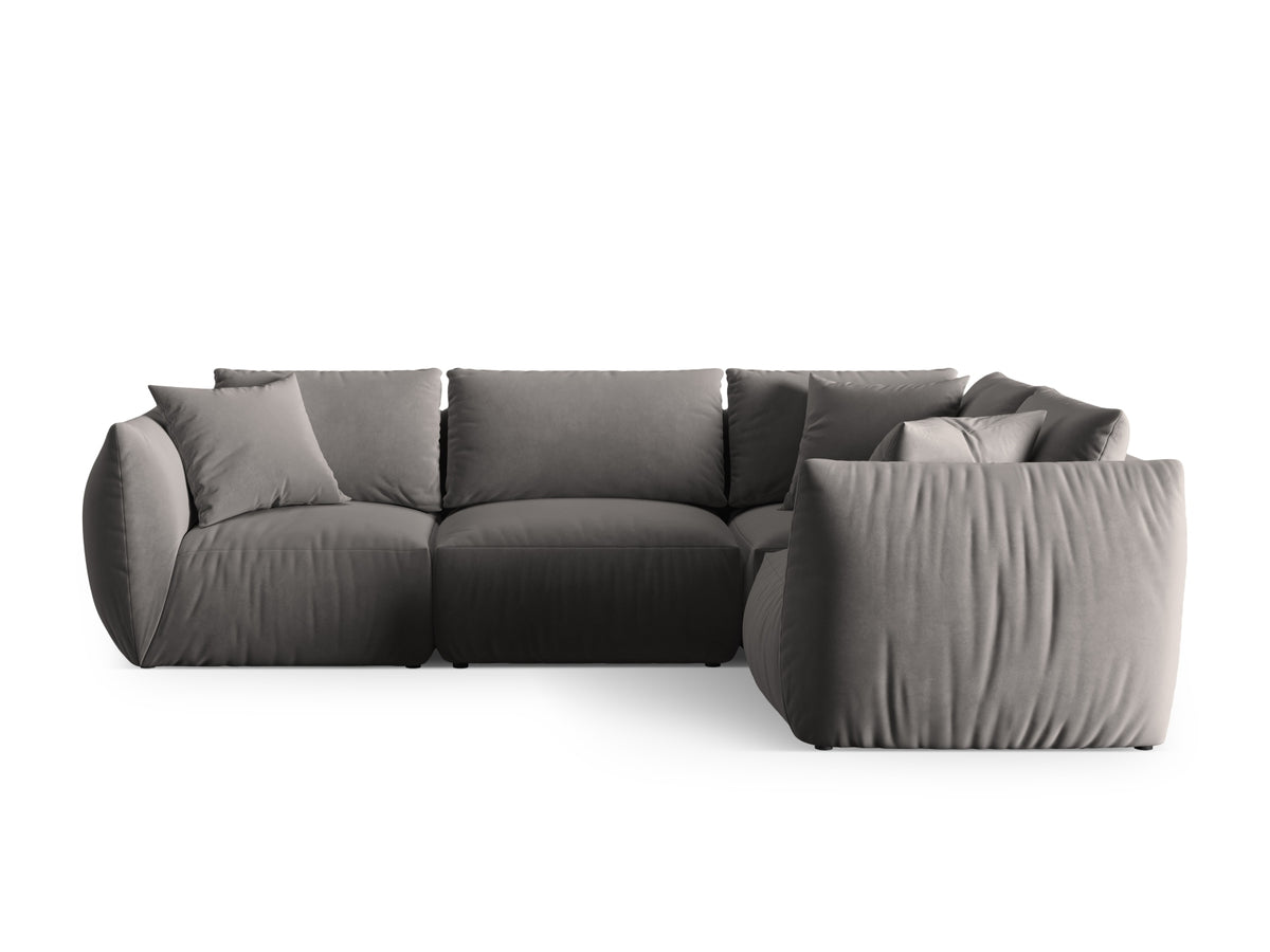 Chris Velour Ecksofa rechts 4 Sitzer in Grey-Casino präsentiert im Onlineshop von KAQTU Design AG. Ecksofa rechts ist von Micadoni