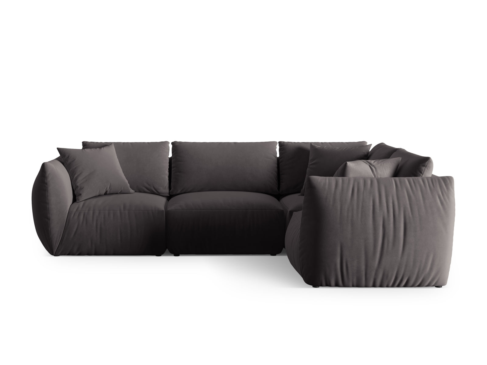 Chris Velour Ecksofa rechts 4 Sitzer in Dark Grey-Casino präsentiert im Onlineshop von KAQTU Design AG. Ecksofa rechts ist von Micadoni