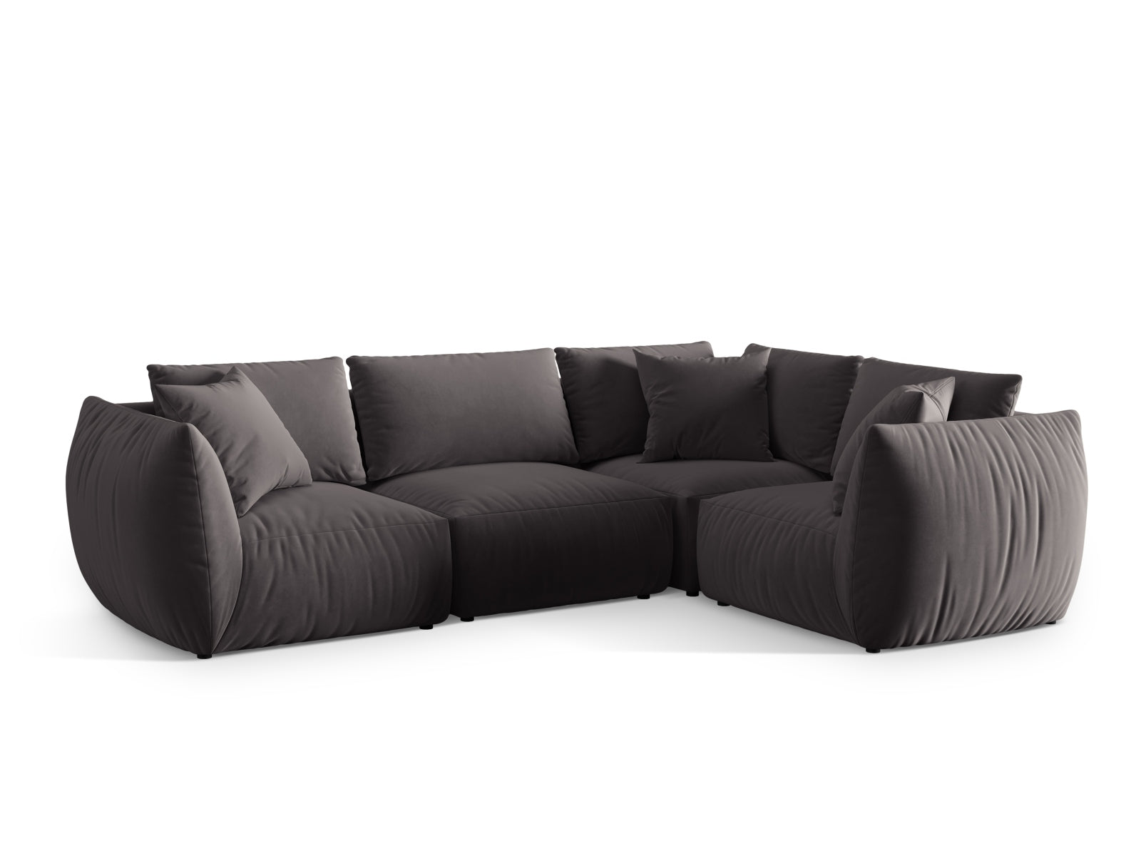 Erleben Sie das Chris Velour Ecksofa rechts von Micadoni – ein stilvolles 4-Sitzer Sofa, das Komfort und modernes Design vereint.