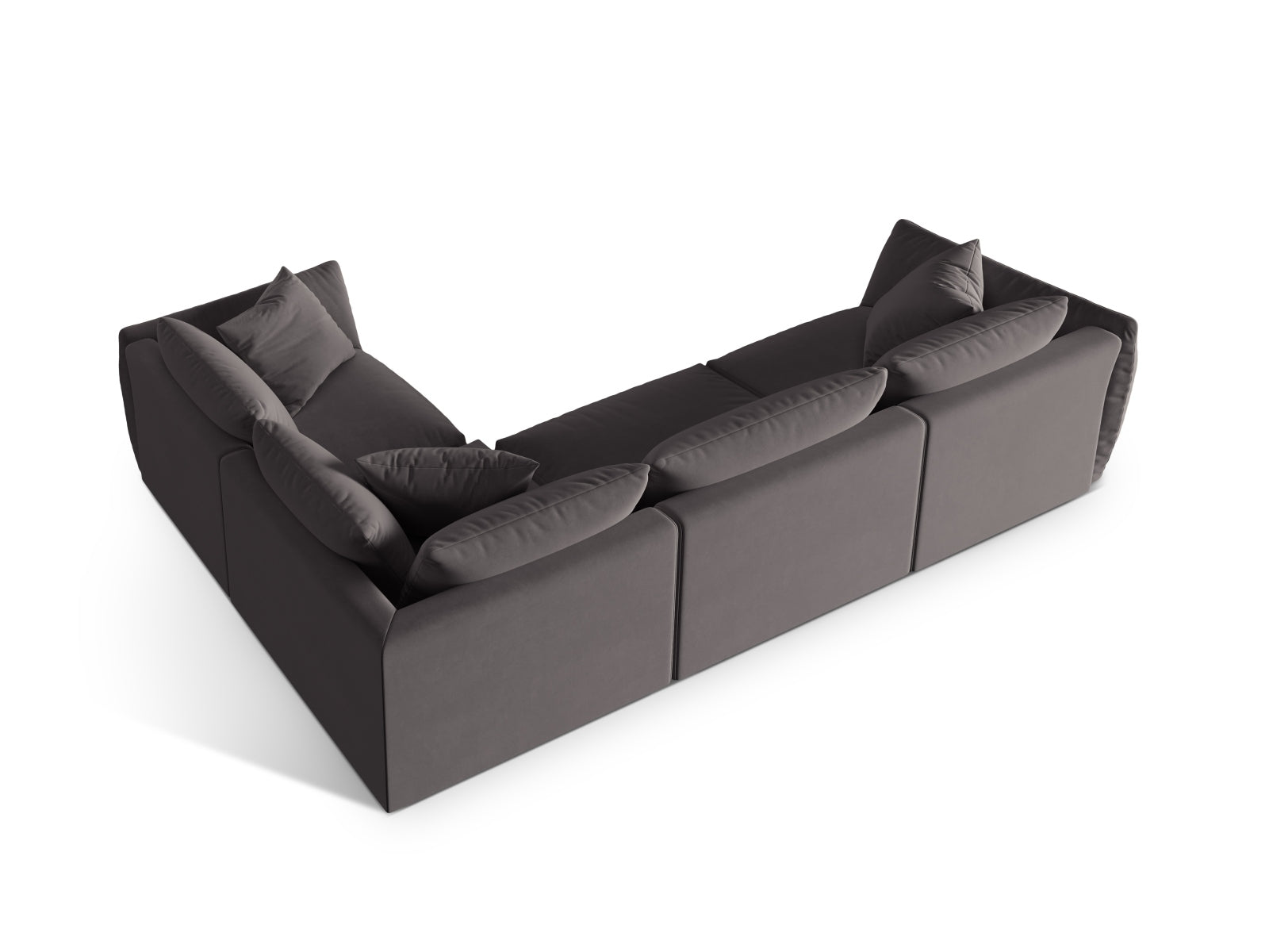 Entdecken Sie das Chris Velour Ecksofa rechts von Micadoni – ein elegantes 4-Sitzer Sofa, das zeitgemässen Stil und höchsten Komfort bietet.