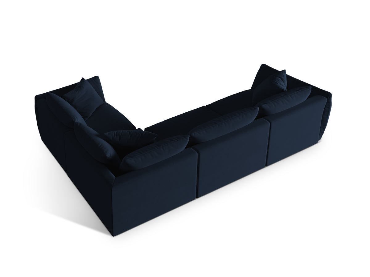 Chris Velour Ecksofa rechts 4 Sitzer in Royal Blue-Casino präsentiert im Onlineshop von KAQTU Design AG. Ecksofa rechts ist von Micadoni