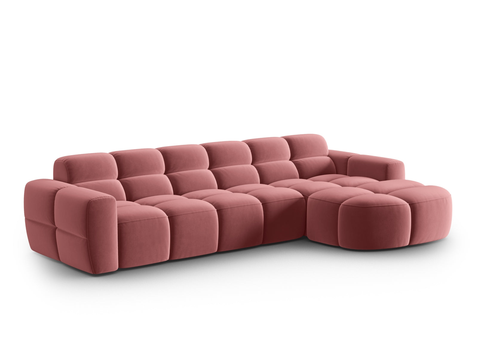 Entdecken Sie das elegante Lisa Velour Ecksofa rechts von Micadoni. Dieses 4-Sitzer Sofa bietet perfekten Komfort und stilvolles Design für Ihr Zuhause.