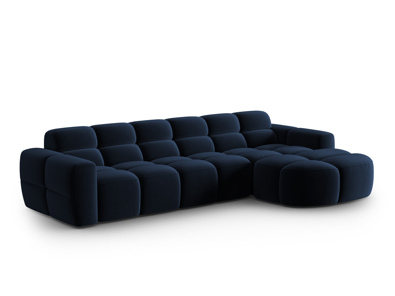 Entdecken Sie das elegante Lisa Velour Ecksofa rechts von Micadoni. Dieses 4-Sitzer Sofa bietet perfekten Komfort und stilvolles Design für Ihr Zuhause.