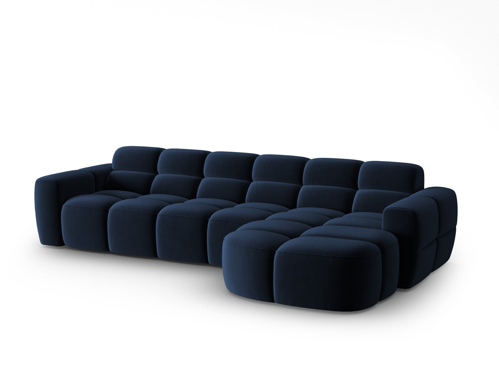 Erleben Sie das stilvolle Lisa Velour Ecksofa rechts von Micadoni. Dieses 4-Sitzer Sofa vereint Komfort und modernes Design für Ihr Wohnzimmer.