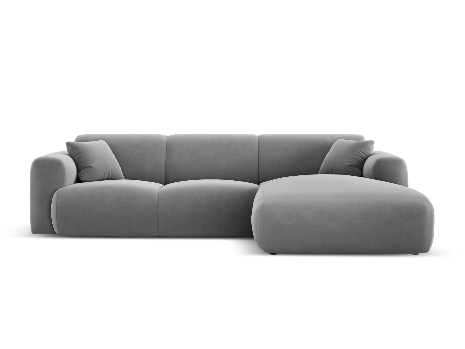 Molino Velour Ecksofa rechts 4 Sitzer in Light Grey präsentiert im Onlineshop von KAQTU Design AG. Ecksofa rechts ist von Micadoni