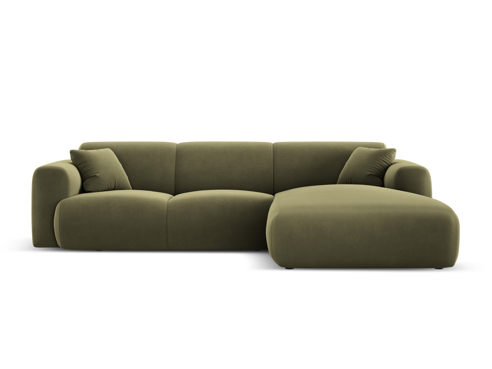 Molino Velour Ecksofa rechts 4 Sitzer in Light Green-Casino präsentiert im Onlineshop von KAQTU Design AG. L-Sofa rechts ist von Micadoni
