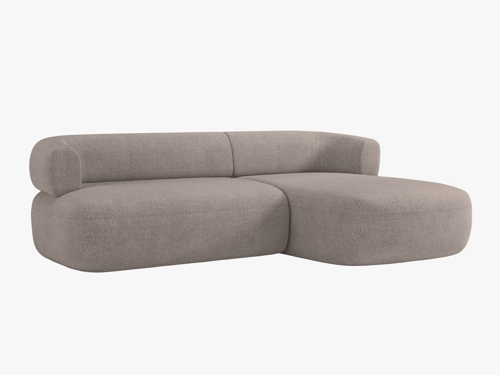Elegantes 5-Sitzer Ecksofa Jenny in hellem Braun, perfekt für stilvolle Wohnzimmer. Hochwertige Materialien und modernes Design von Micadoni.