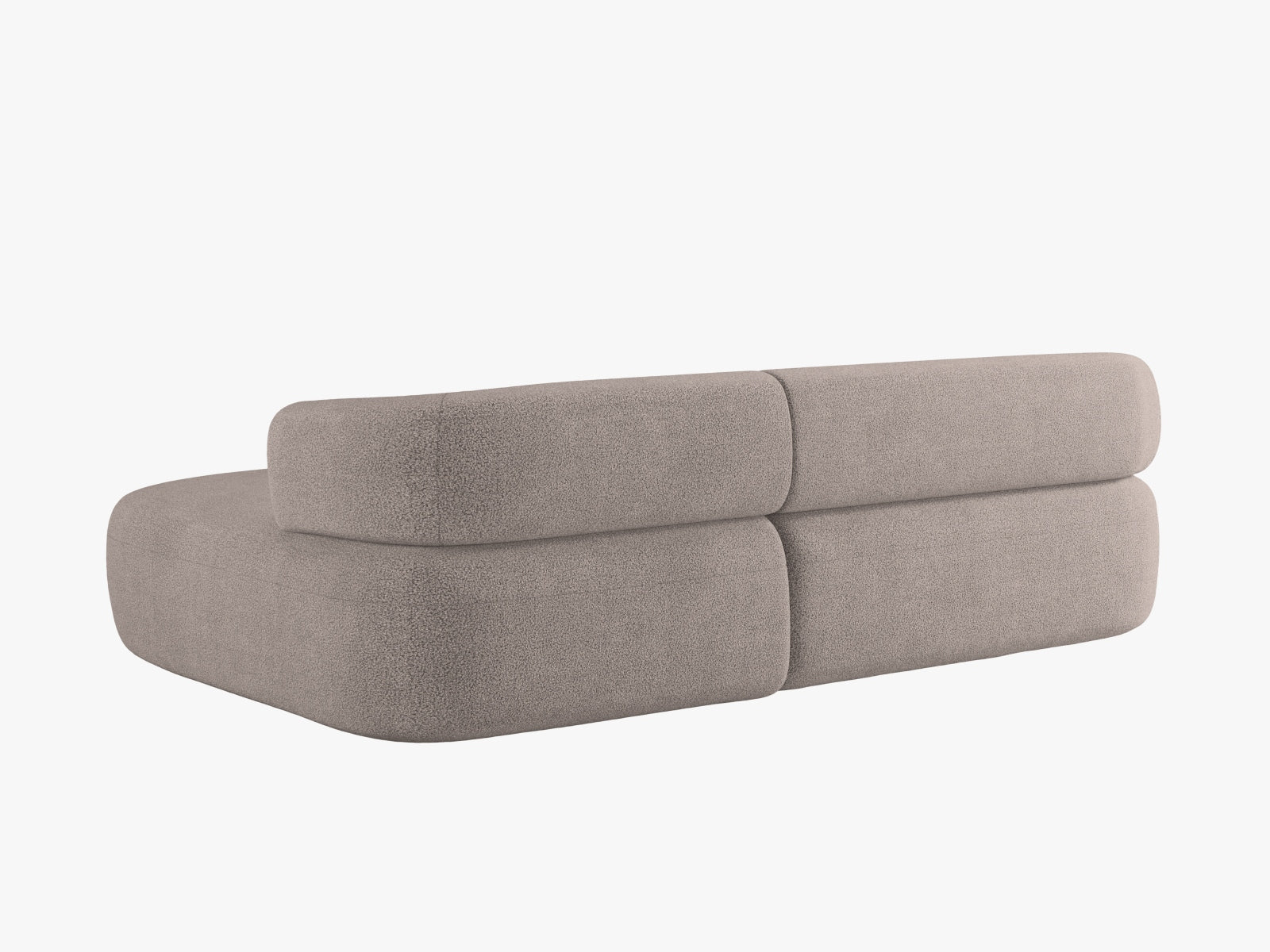 Modernes L-Sofa Jenny in sanftem Braun, 5-Sitzer für komfortable Entspannung. Ideal für stilvolle Wohnräume von Micadoni.