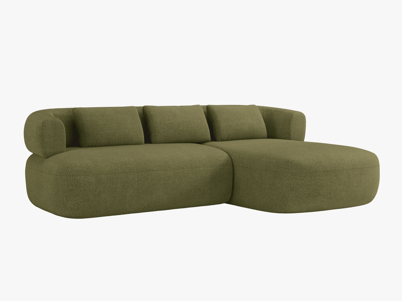 Stylisches Jenny Ecksofa rechts, 5-Sitzer in modernem Design, ideal für gemütliche Wohnzimmer, erhältlich bei KAQTU Design AG.