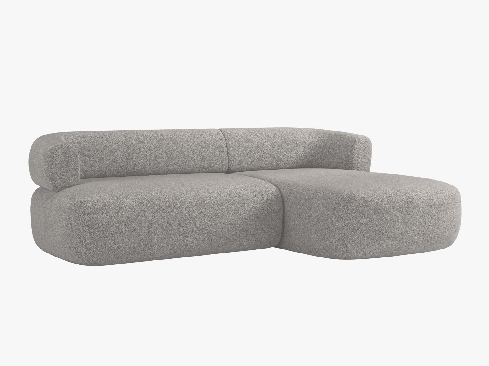 Elegantes 5-Sitzer Ecksofa Jenny in hellem Grau, perfekt für stilvolle Wohnzimmer. Hochwertige Materialien und modernes Design von Micadoni.