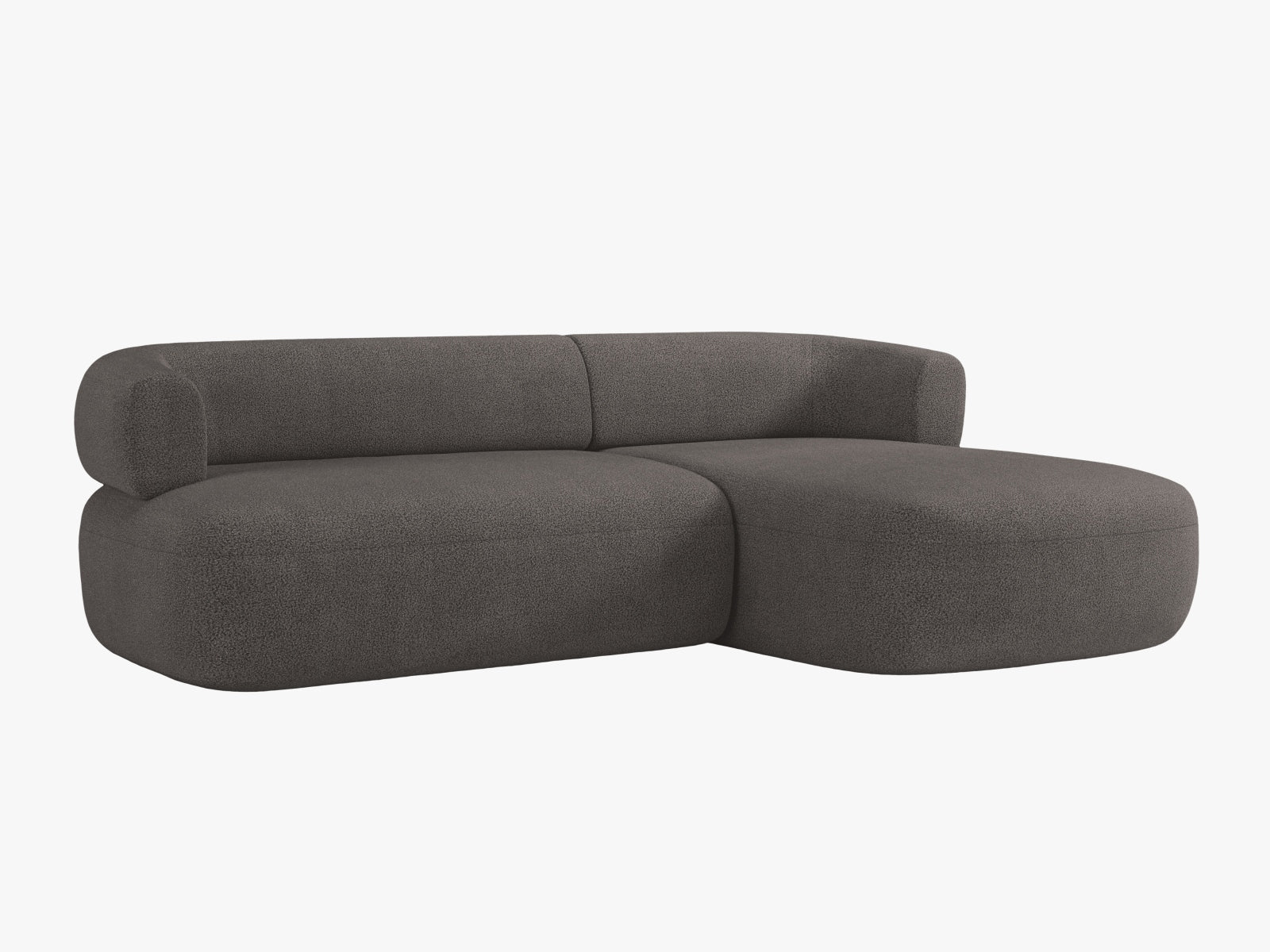 Modernes 5-Sitzer Ecksofa Jenny in stilvollem Grau, perfekt für gemütliche Wohnzimmer. Hochwertige Materialien von Micadoni.