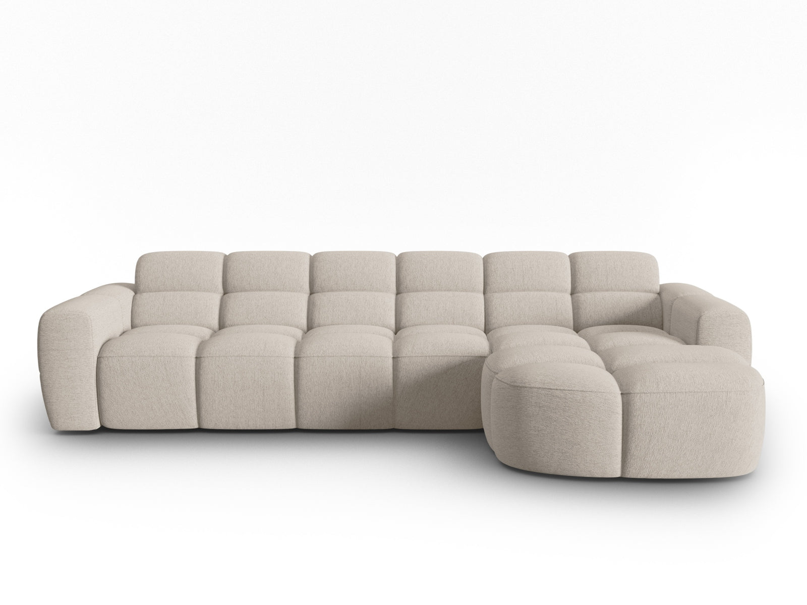 Lisa Ecksofa rechts 4 Sitzer in Sand präsentiert im Onlineshop von KAQTU Design AG. Ecksofa rechts ist von Micadoni