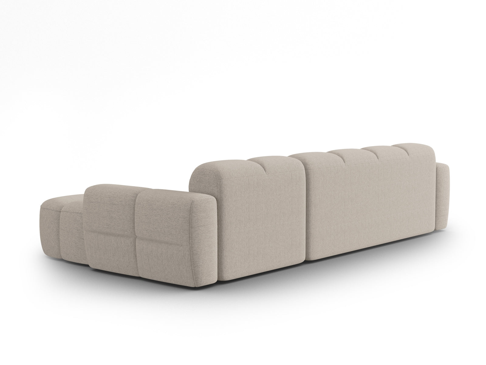 Entdecken Sie das elegante Lisa Ecksofa rechts 4 Sitzer von Micadoni. Hochwertiger Velours und modernes Design verwandeln Ihr Zuhause in eine Wohlfühloase.