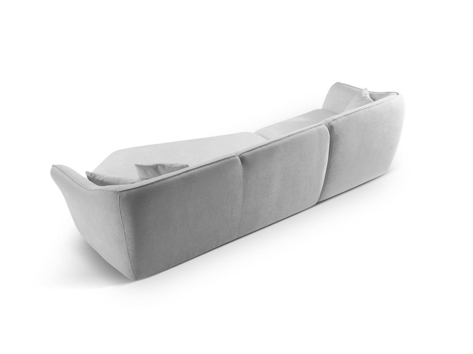 Erleben Sie das Hailey Boucle Ecksofa rechts von Micadoni – ein elegantes 5-Sitzer Sofa, das zeitgemässen Stil und höchsten Komfort bietet.