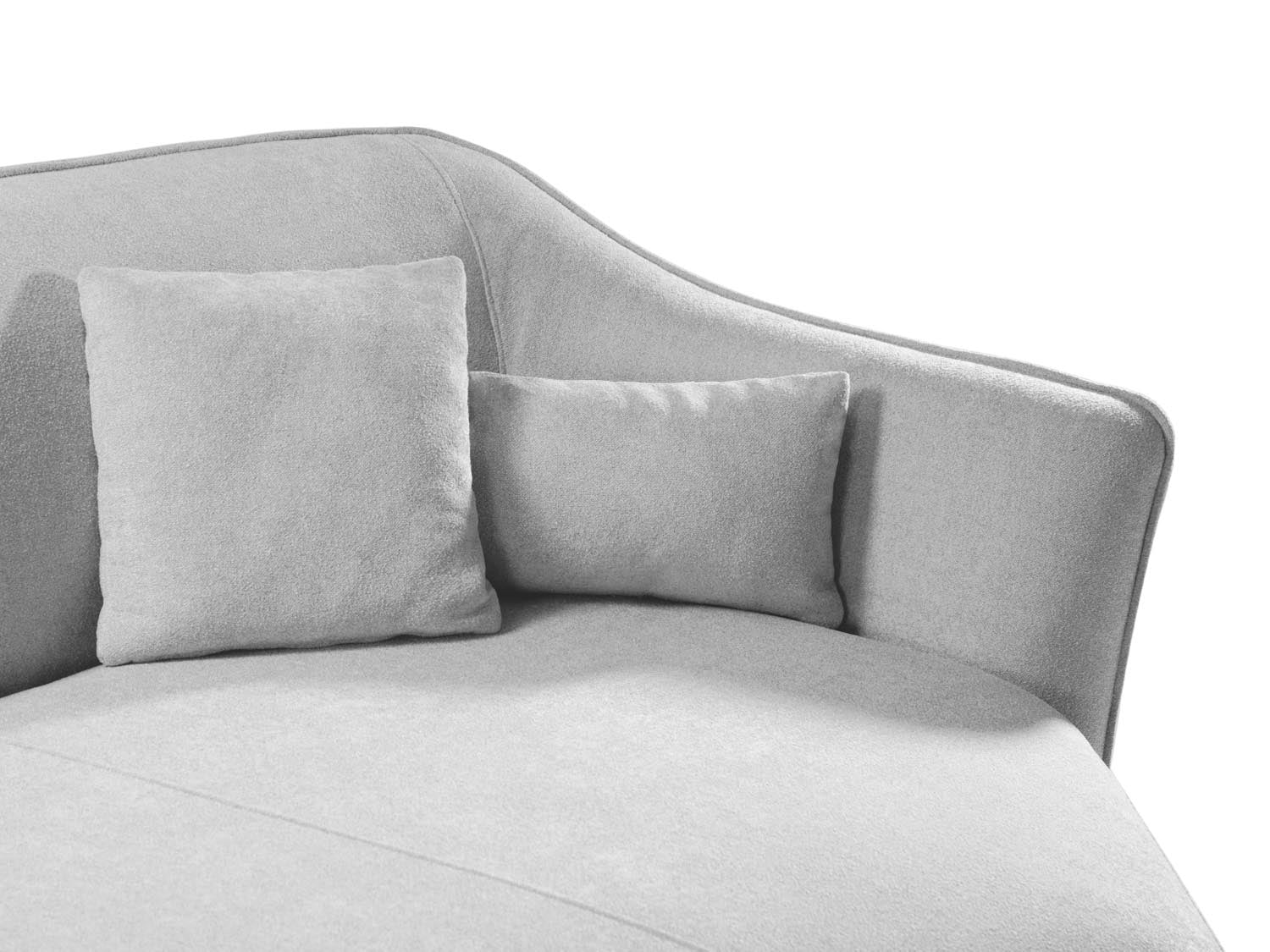 Entdecken Sie das Hailey Boucle Ecksofa rechts von Micadoni – ein stilvolles 5-Sitzer Sofa, das modernen Komfort und Eleganz vereint.