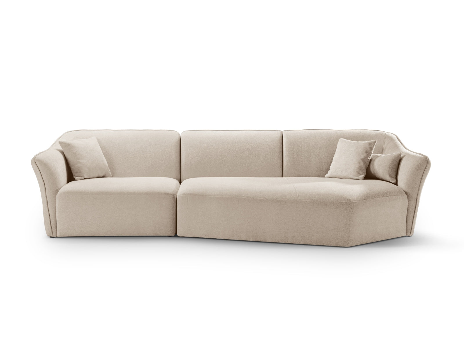 Hailey Boucle Ecksofa rechts 5 Sitzer in Light Beige präsentiert im Onlineshop von KAQTU Design AG. Ecksofa rechts ist von Micadoni