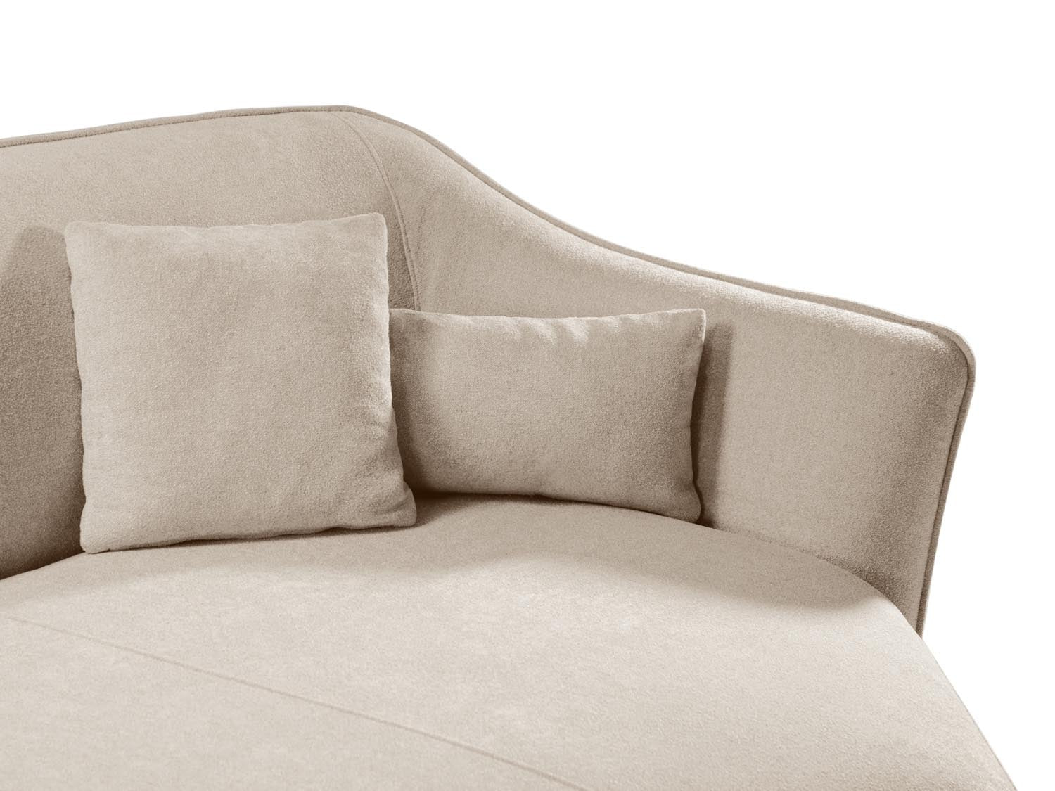 Erleben Sie das Hailey Boucle Ecksofa rechts von Micadoni – ein elegantes 5-Sitzer Sofa, das modernen Stil und höchsten Komfort bietet.
