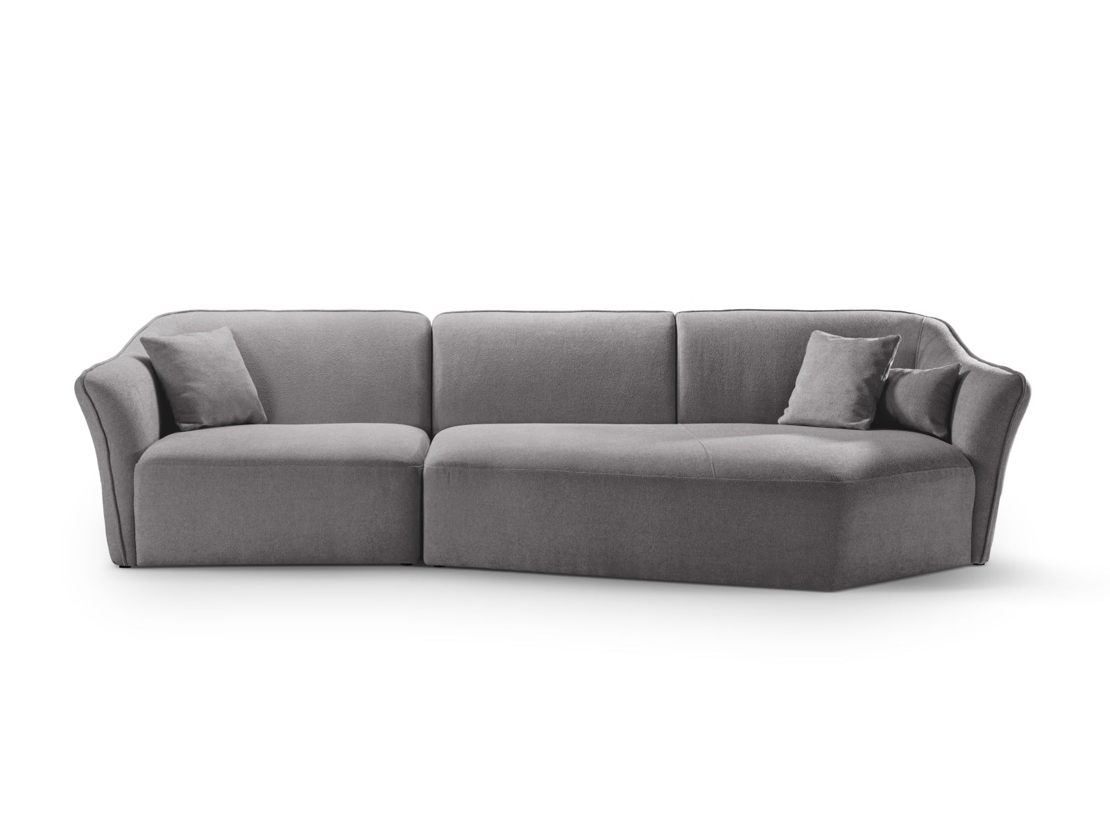 Hailey Boucle Ecksofa rechts 5 Sitzer in Dark Grey präsentiert im Onlineshop von KAQTU Design AG. Ecksofa rechts ist von Micadoni
