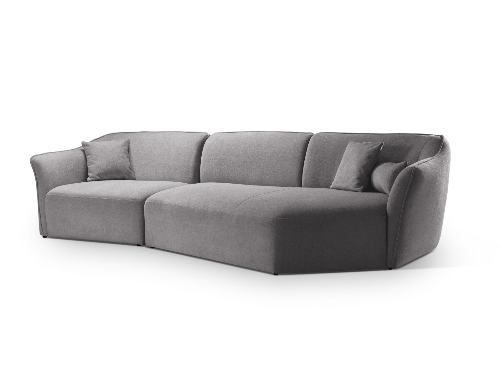 Erleben Sie das Hailey Boucle Ecksofa rechts von Micadoni – ein elegantes 5-Sitzer Sofa, das zeitgemässen Stil und höchsten Komfort bietet.