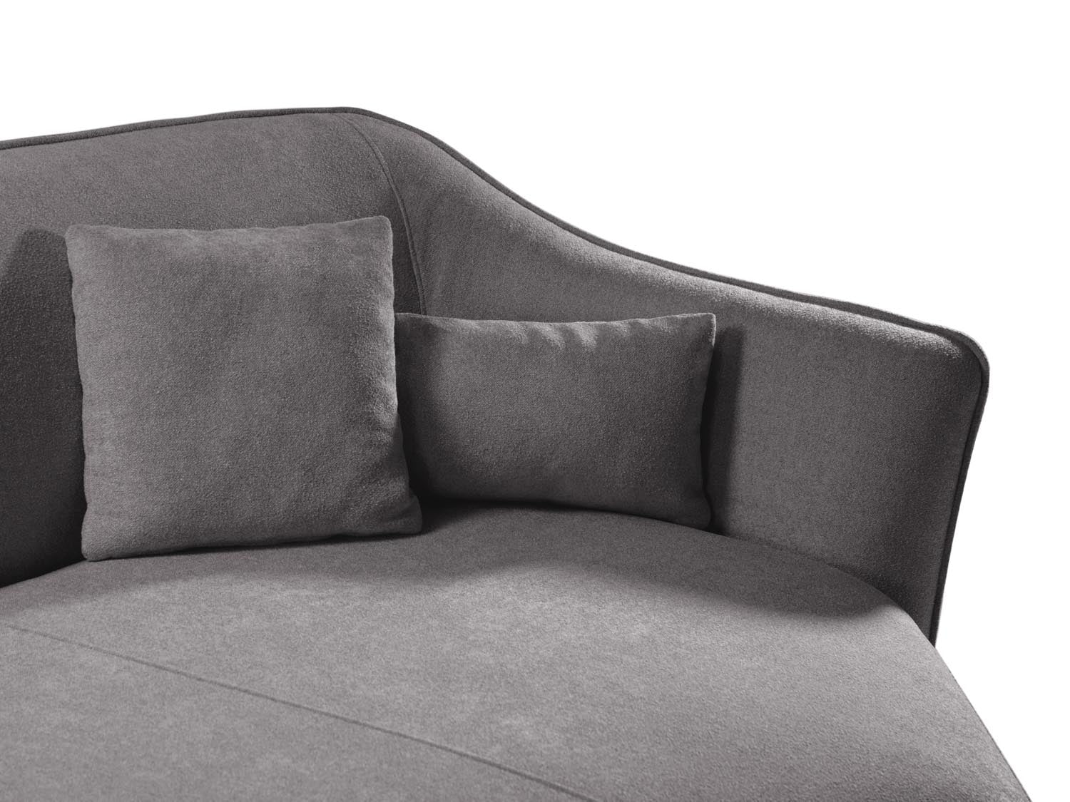 Erleben Sie das Hailey Boucle Ecksofa rechts von Micadoni – ein elegantes 5-Sitzer Sofa, das zeitgemässen Stil und höchsten Komfort bietet.