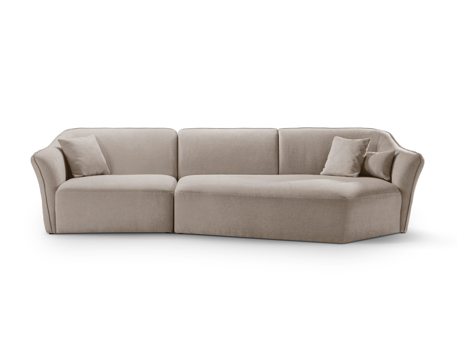 Hailey Boucle Ecksofa rechts 5 Sitzer in Dark Beige präsentiert im Onlineshop von KAQTU Design AG. Ecksofa rechts ist von Micadoni