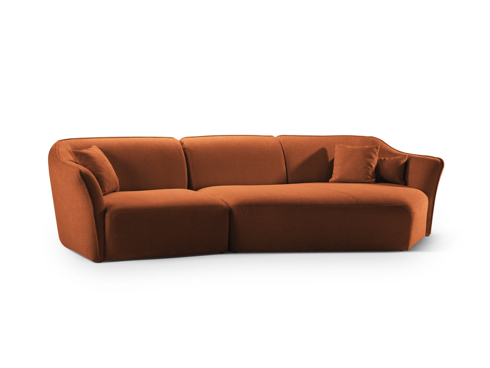 Erleben Sie das Hailey Boucle Ecksofa rechts von Micadoni – ein elegantes 5-Sitzer Sofa, das zeitgemässen Stil und höchsten Komfort bietet.