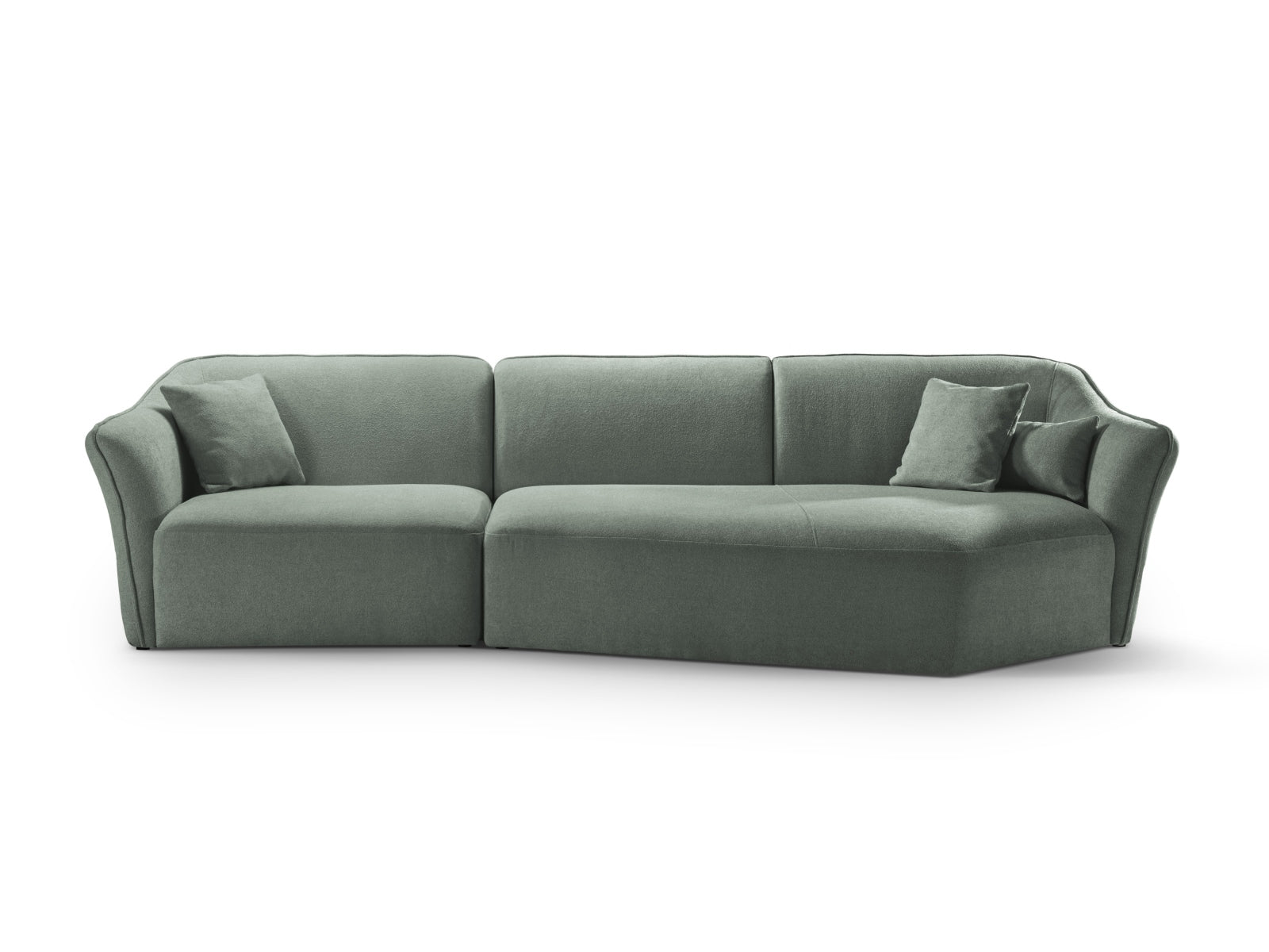Hailey Boucle Ecksofa rechts 5 Sitzer in Mint präsentiert im Onlineshop von KAQTU Design AG. Ecksofa rechts ist von Micadoni