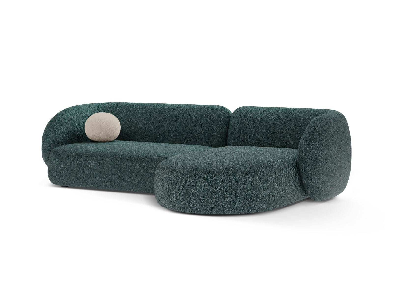 Elegantes 3-Sitzer Ecksofa rechts Kate in stilvollem Green Blue Melange, ideal für moderne Wohnräume, von Micadoni.