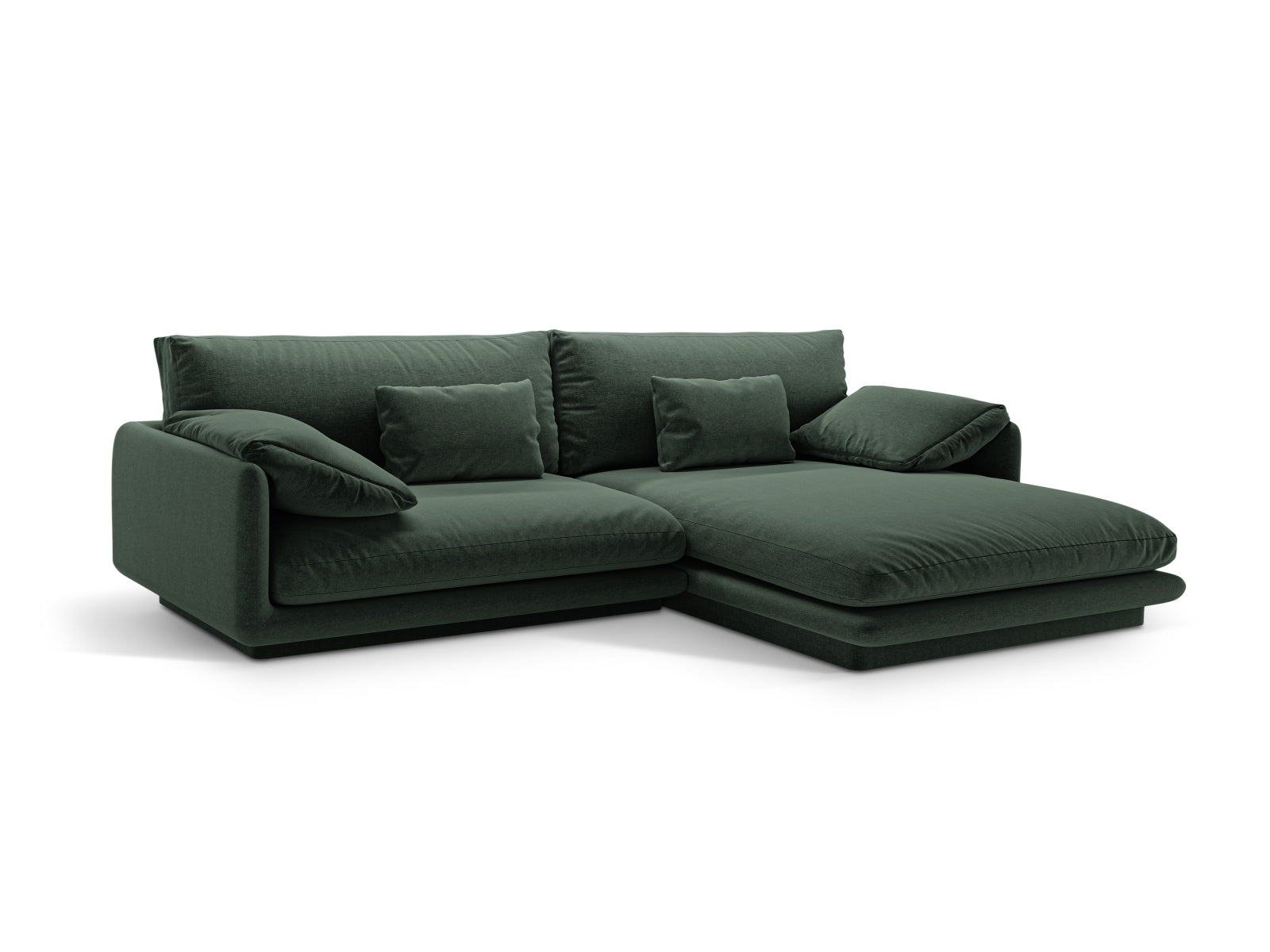 Elegantes Torino Ecksofa rechts, 4-Sitzer in trendigem Moss Green, ideal für stilvolle Wohnräume. Hochwertige Verarbeitung von Micadoni.
