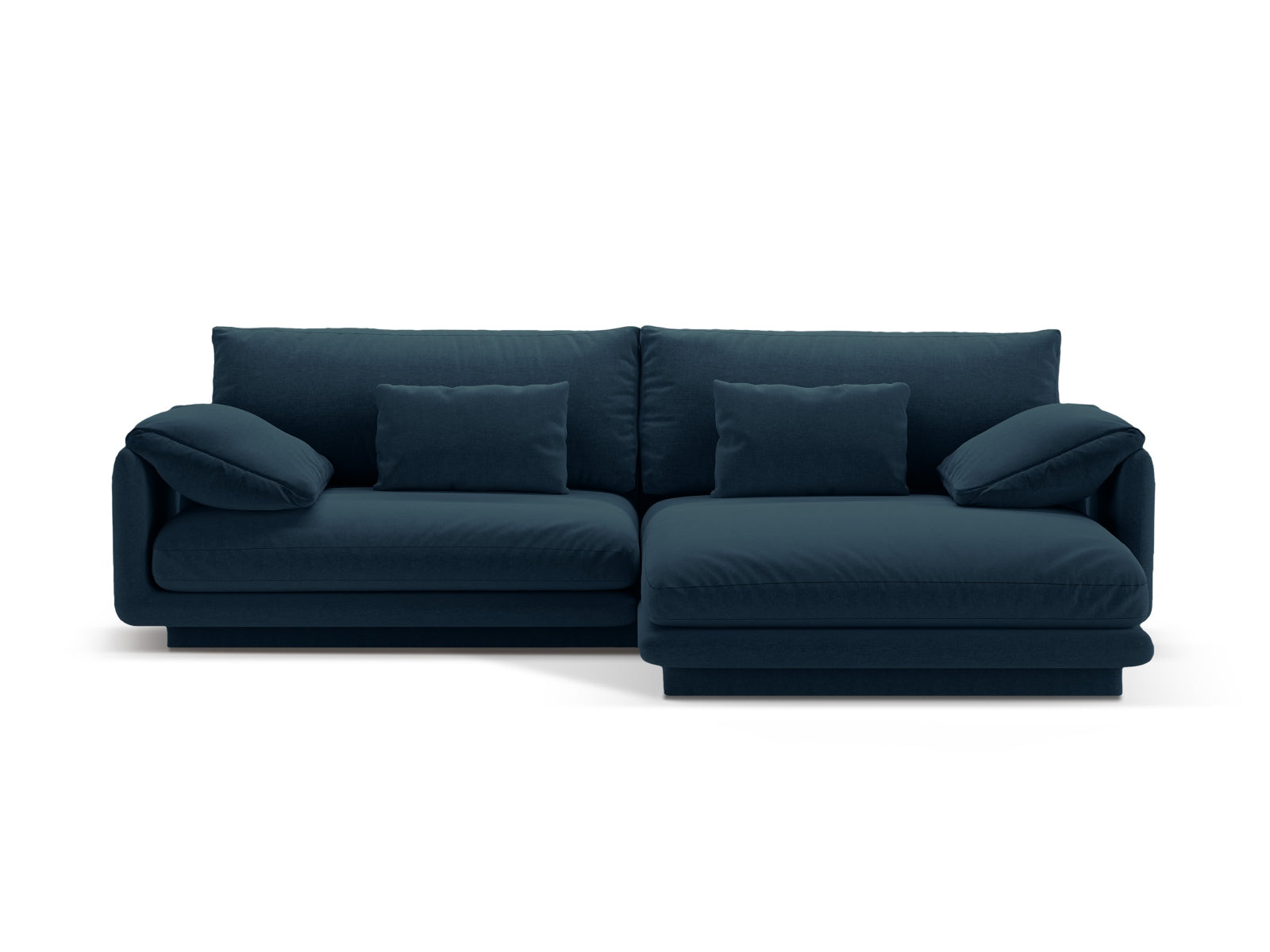 Torino Ecksofa rechts 4 Sitzer in Navy Blue-Wind präsentiert im Onlineshop von KAQTU Design AG. L-Sofa rechts ist von Micadoni