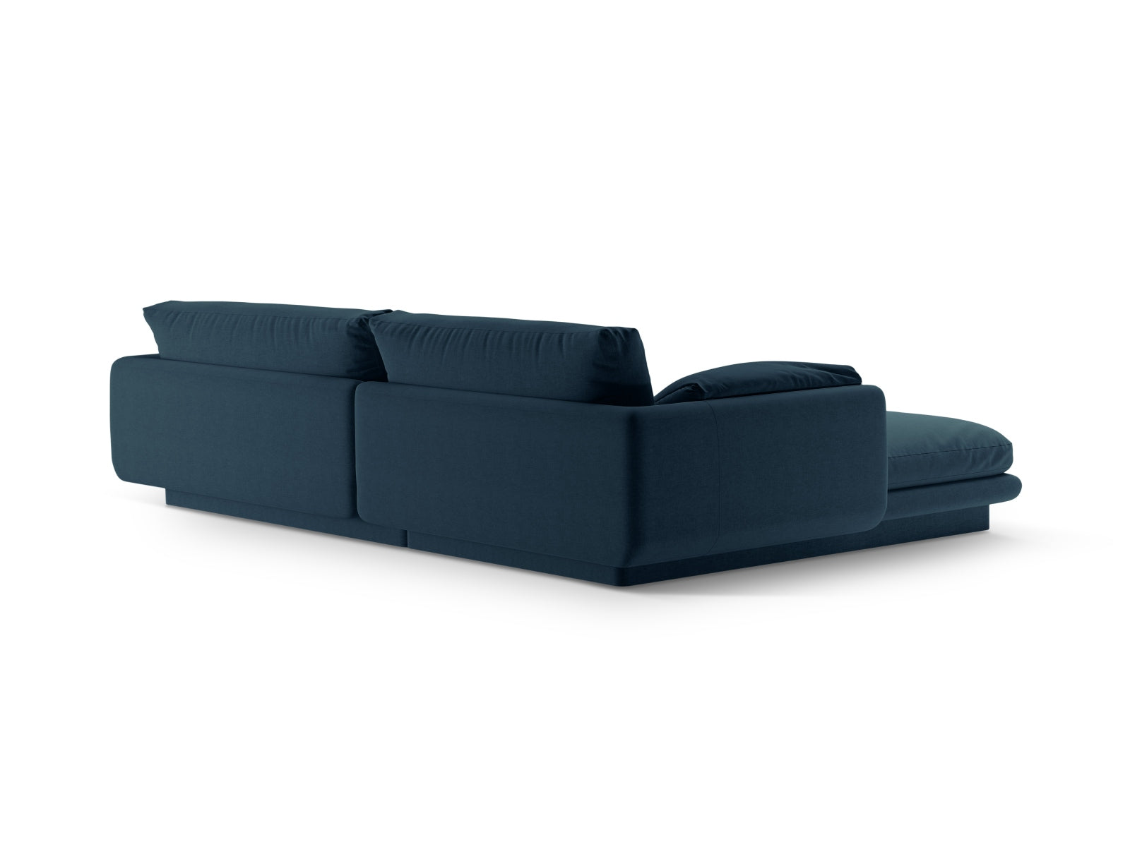 Modernes Torino Ecksofa in tiefem Navy Blue, 4-Sitzer, perfekt für gemütliche Wohnzimmer. Hochwertige Materialien von Micadoni.