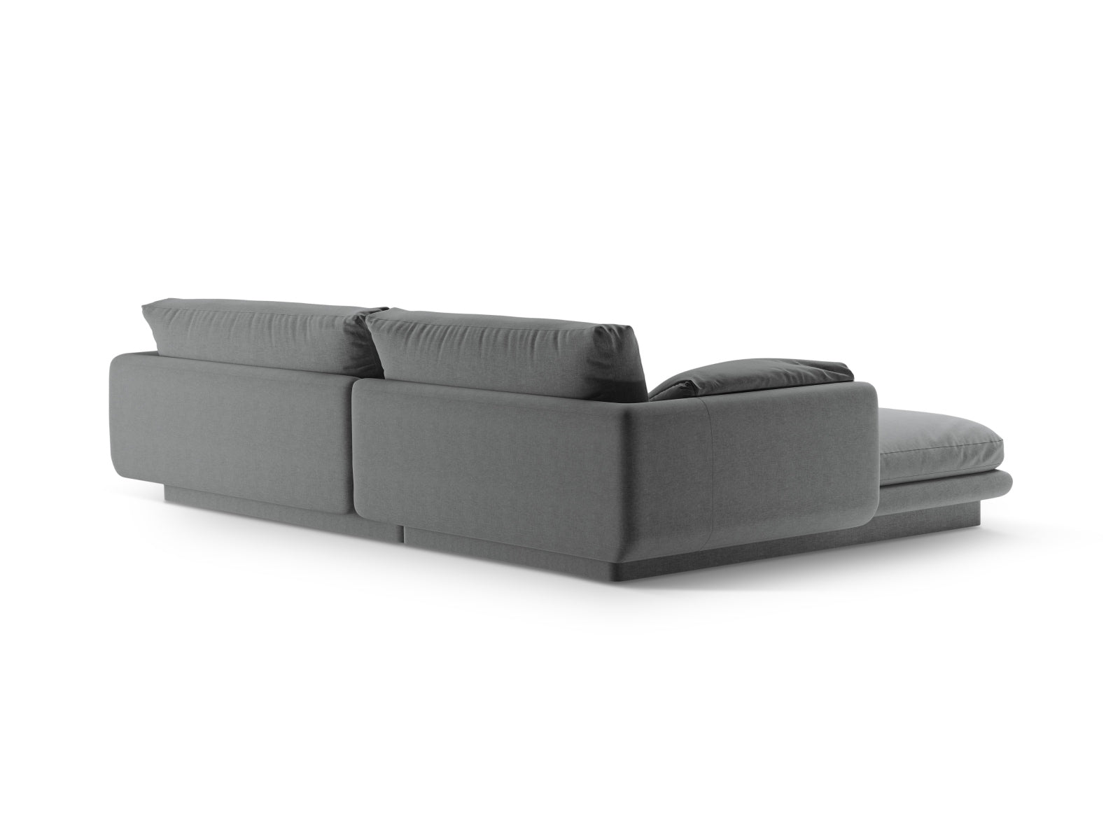 Modernes L-Sofa Torino in Dunkelgrau, 4-Sitzer mit elegantem Design, perfekt für gemütliche und stilvolle Wohnbereiche.