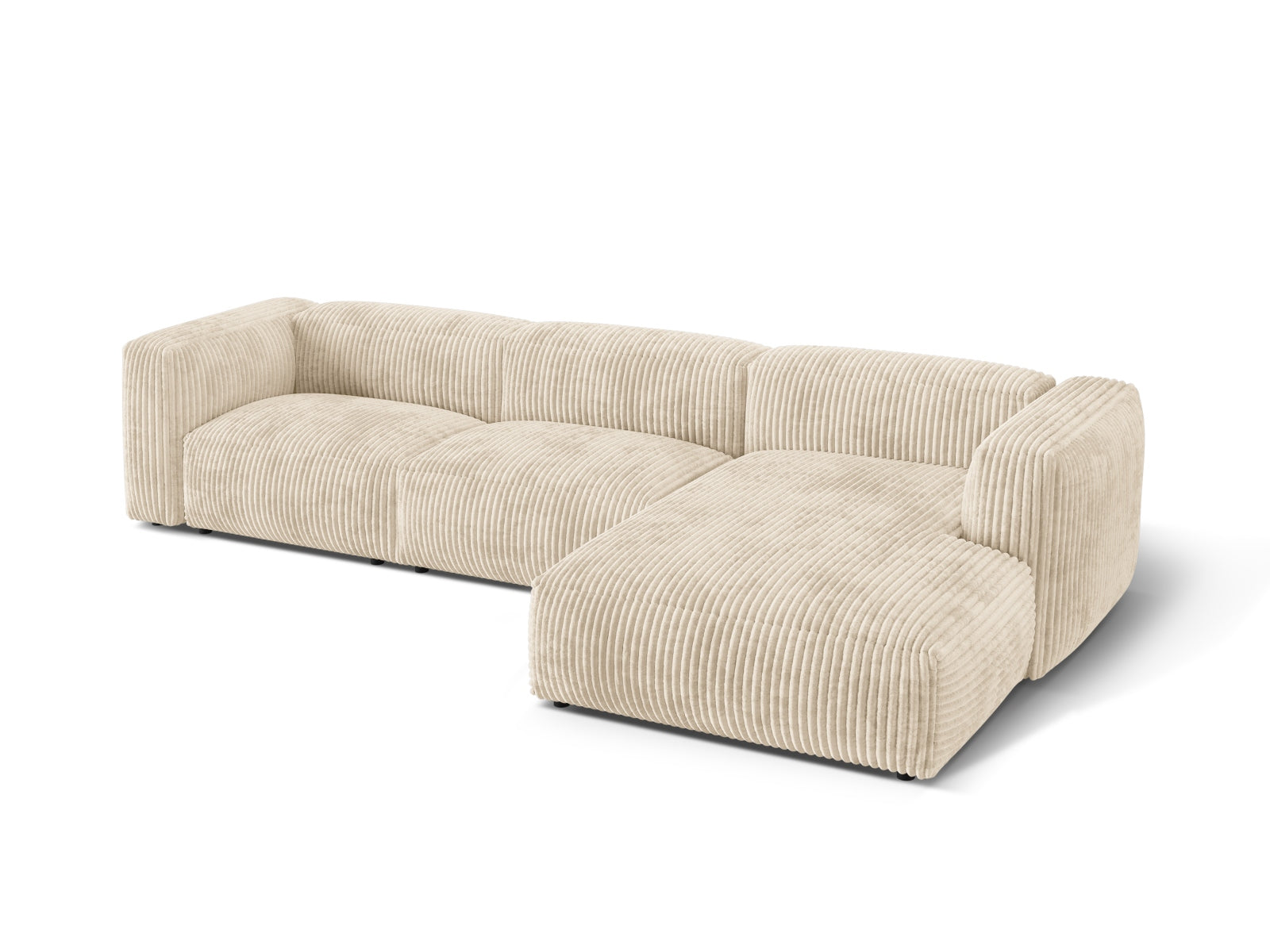 Modernes Martina Ecksofa in hellem Beige, 3-Sitzer, vielseitig und anpassbar, perfekt für elegante Wohnambiente, erhältlich bei KAQTU.