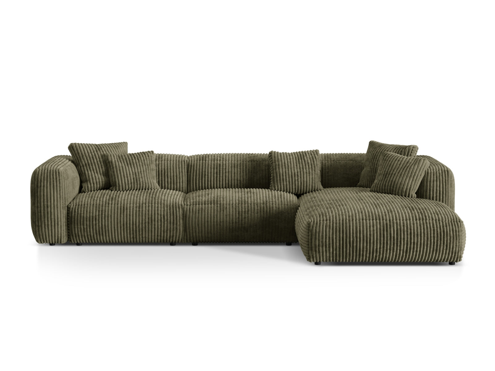Martina Modulares Ecksofa rechts 3 Sitzer in Moss Green-Tilia präsentiert im Onlineshop von KAQTU Design AG. L-Sofa rechts ist von Micadoni