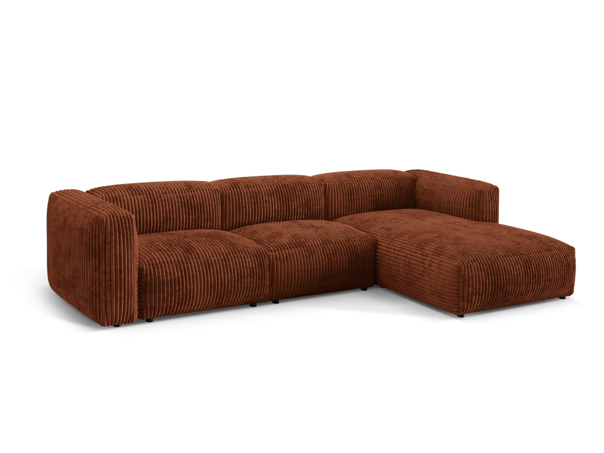 Martina Modulares Ecksofa rechts 3 Sitzer in Brick-Tilia präsentiert im Onlineshop von KAQTU Design AG. L-Sofa rechts ist von Micadoni