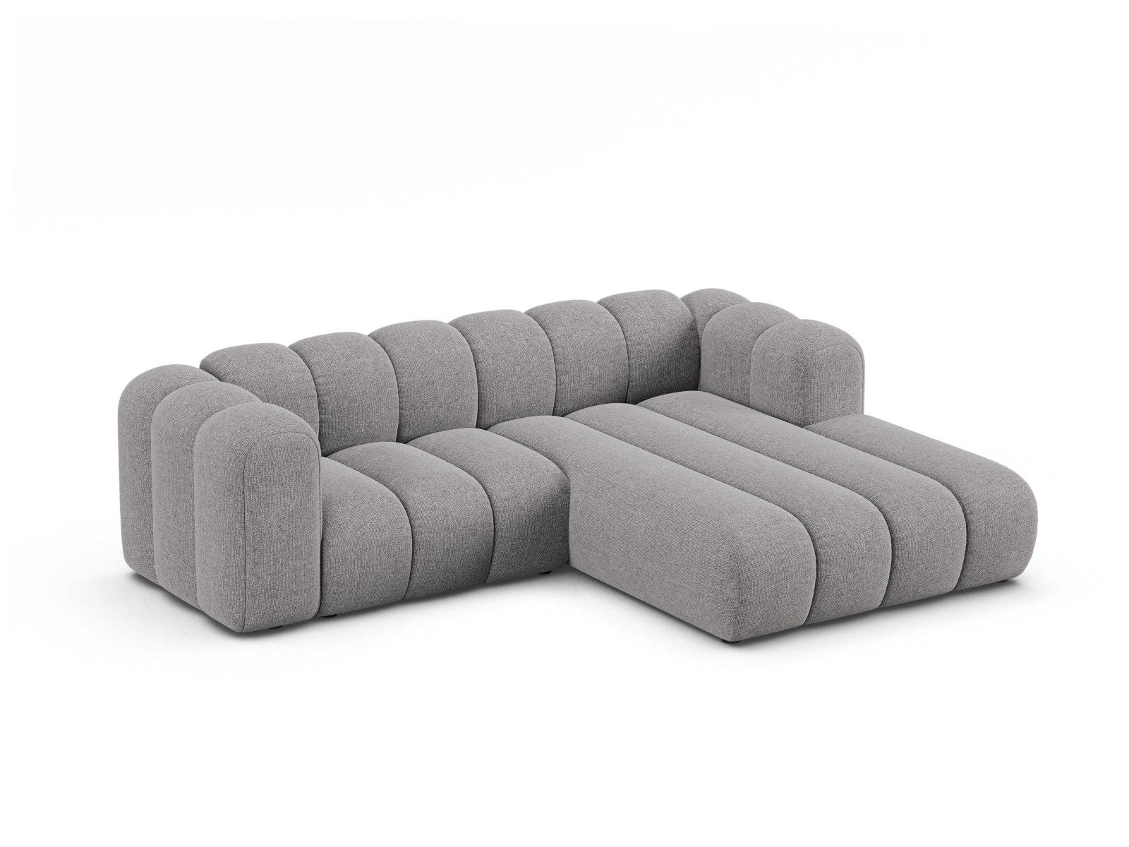 Elegantes Lupine Modular Ecksofa rechts, 3-Sitzer in hellem Grau, ideal für stilvolle Wohnräume, erhältlich bei KAQTU Design AG.
