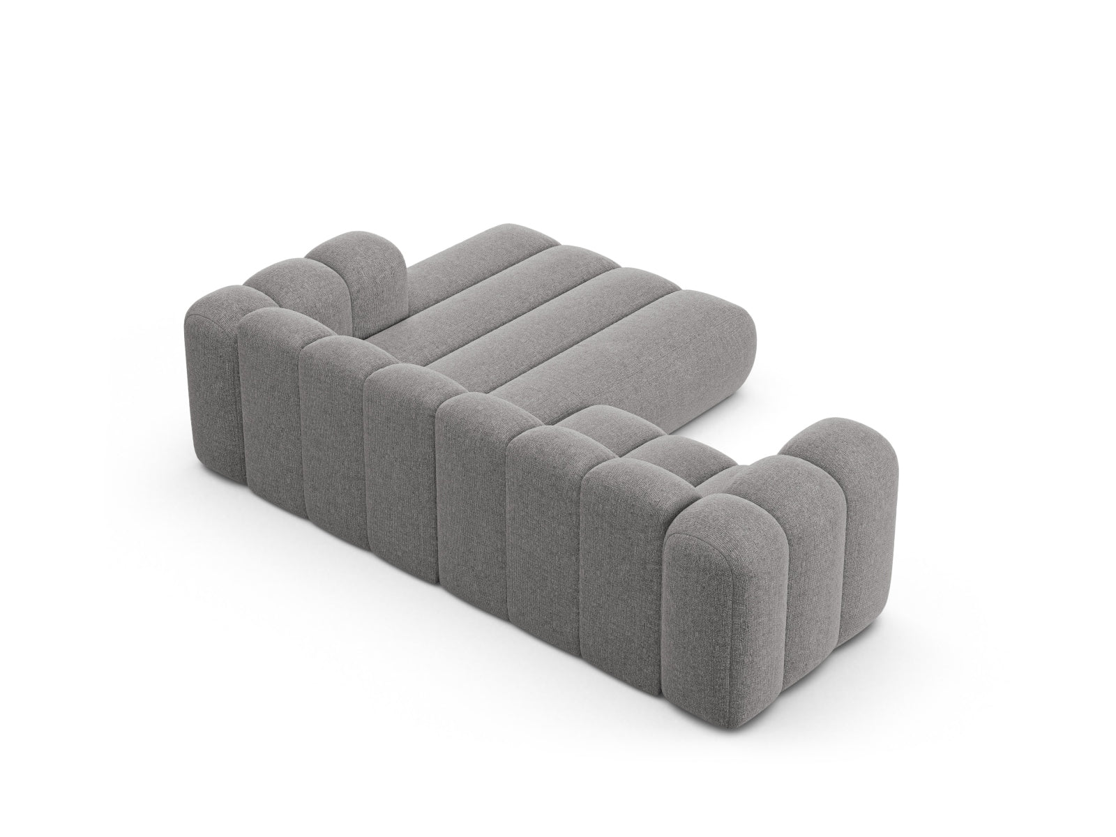 Elegantes, hellgraues 3-Sitzer Ecksofa Lupine von Micadoni, ideal für stilvolle Wohnräume und entspannte Abende.