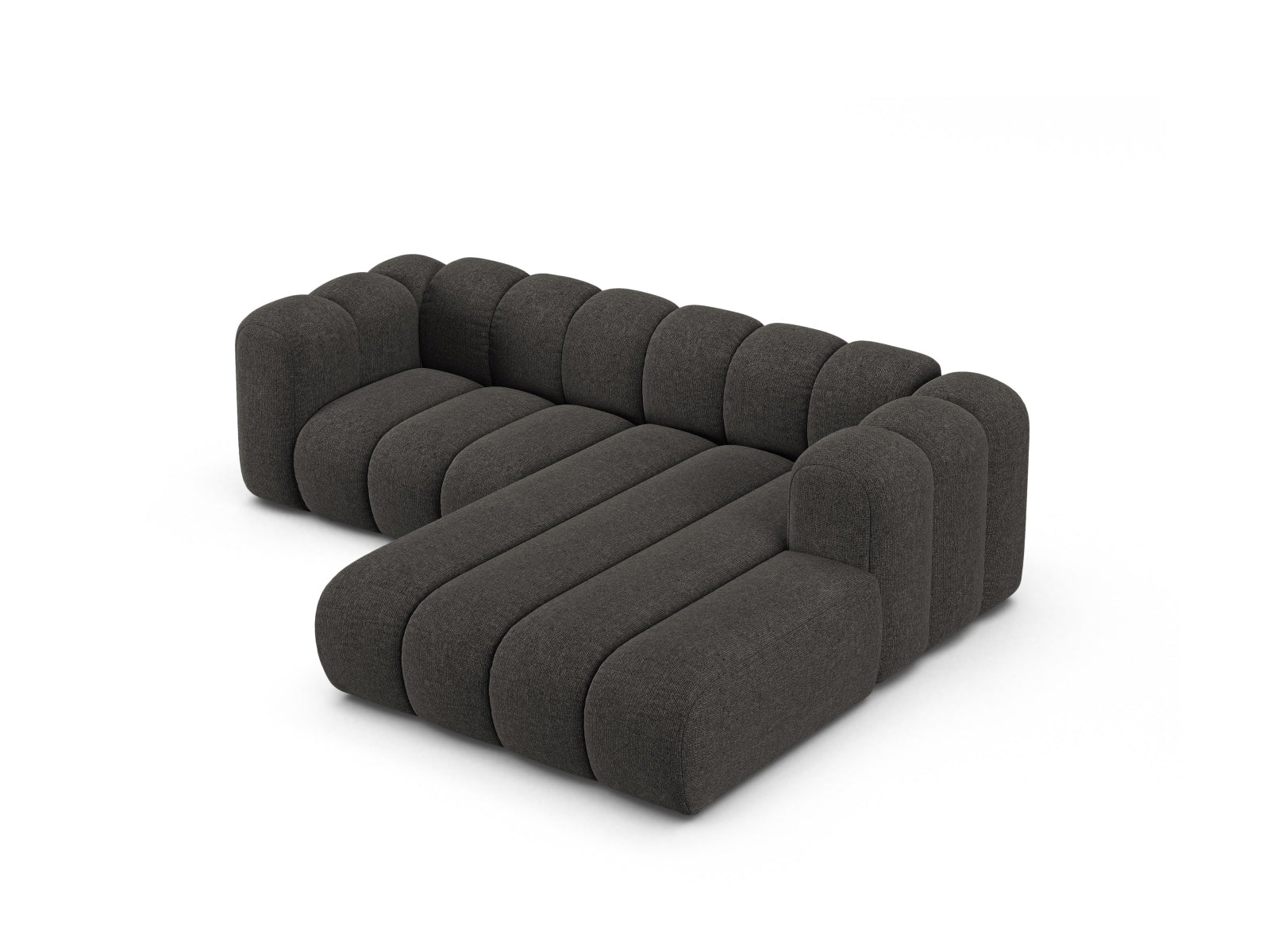 Modernes, dunkelgraues 3-Sitzer Ecksofa von Micadoni, perfekt für gemütliche Wohnzimmer und stilvolle Einrichtung.