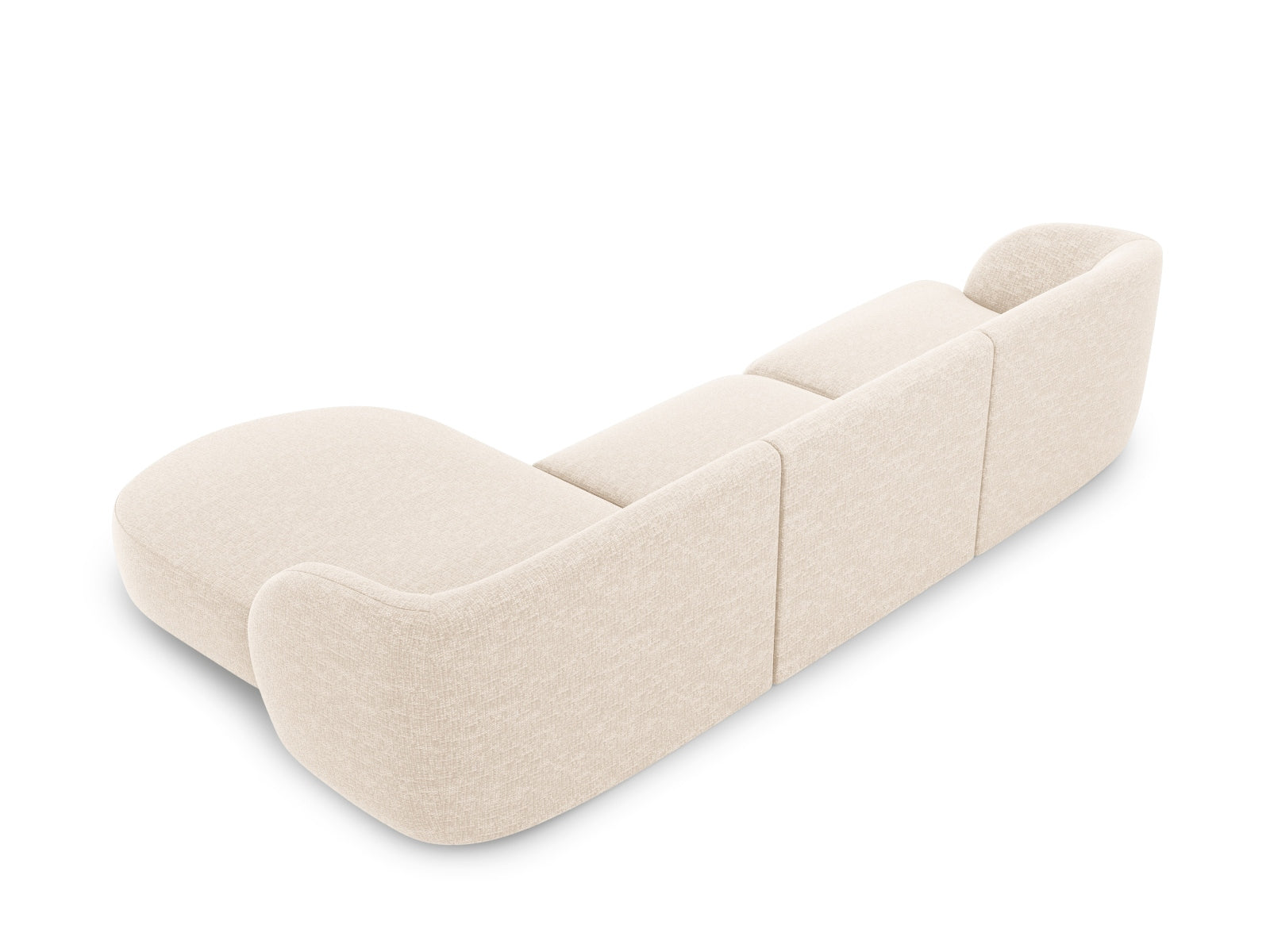 Modernes Miley Ecksofa rechts, 4-Sitzer in Ivory-Eden, perfekt für gemütliche Wohnzimmer. Hochwertige Materialien und stilvolles Design von Micadoni.
