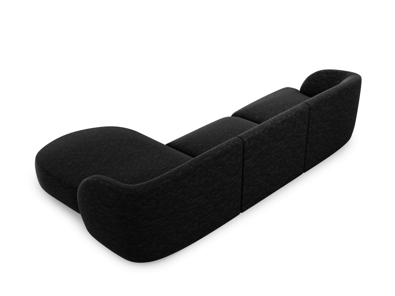 Elegantes Miley Ecksofa rechts, 4-Sitzer in zeitlosem Anthrazit, perfekt für stilvolle Wohnzimmer. Hochwertige Materialien von Micadoni.