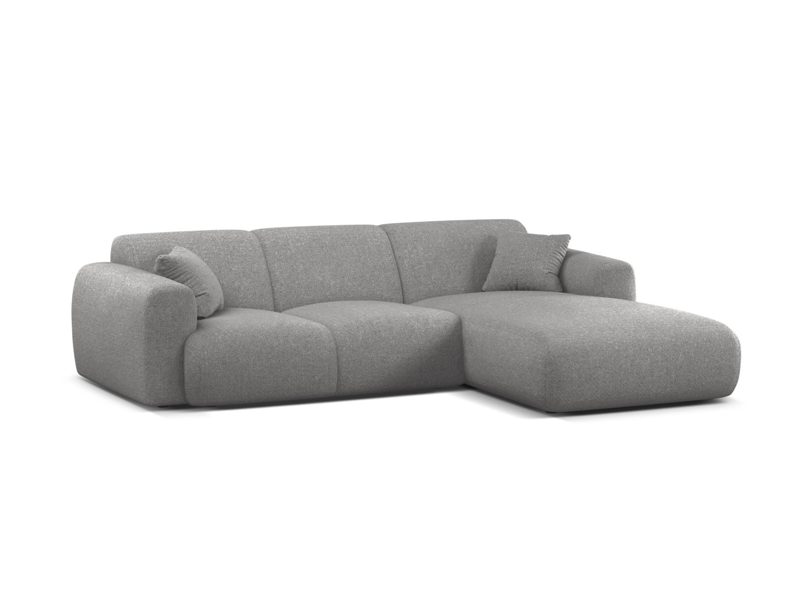 Stylisches 4-Sitzer Ecksofa rechts Molino in hellem Grau, ideal für moderne Wohnräume, von Micadoni.