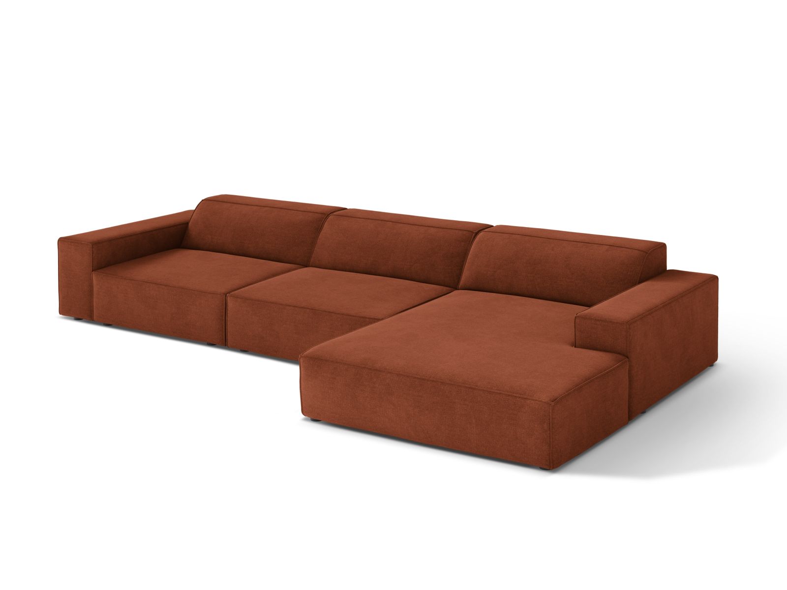 Elegantes 4-Sitzer Ecksofa Jodie in stilvollem Brick-Liberty Design, ideal für moderne Wohnräume, erhältlich bei KAQTU Design AG.