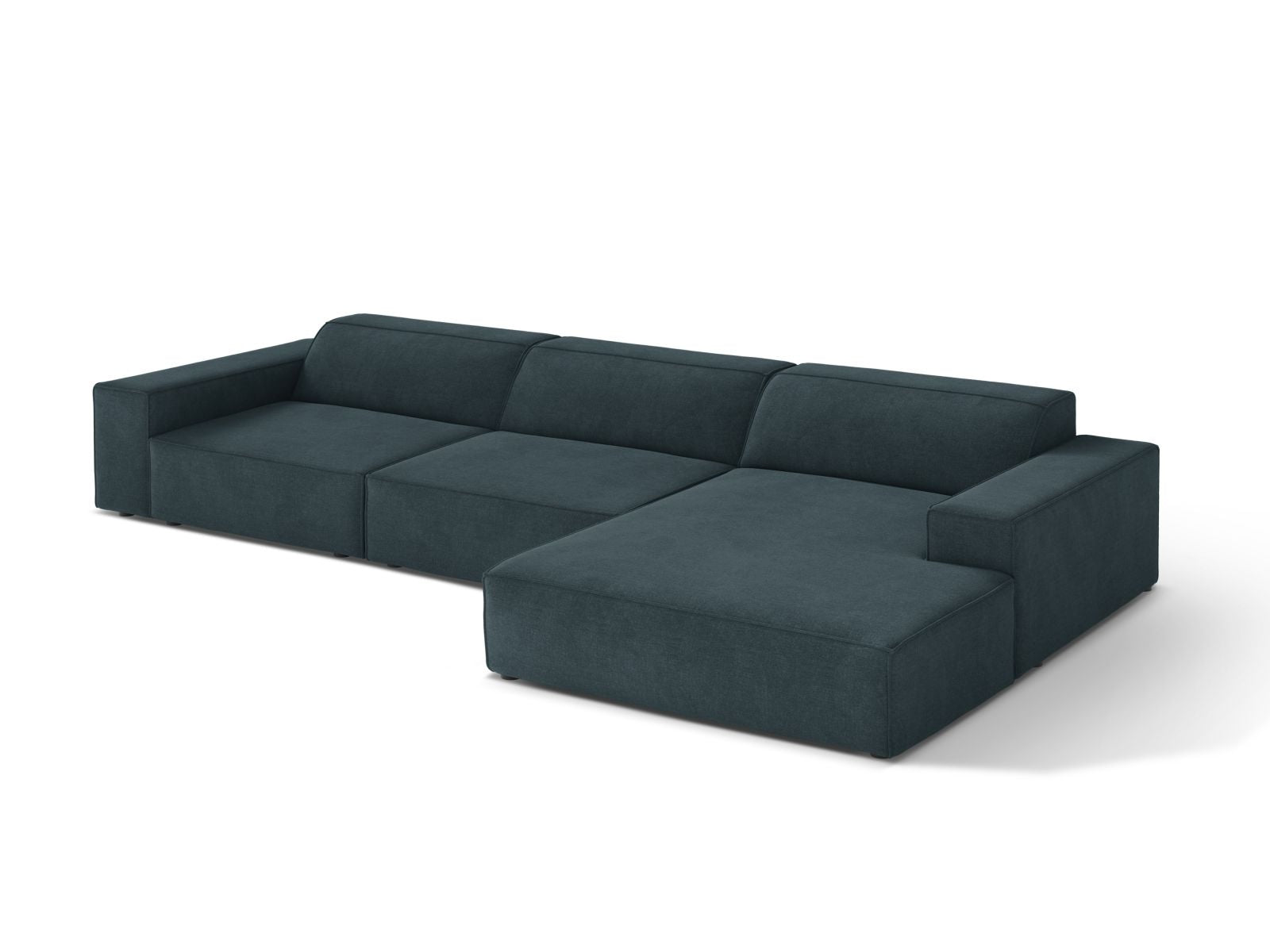 Elegantes 4-Sitzer Ecksofa Jodie in tiefem Petrol, ideal für stilvolle Wohnräume. Hochwertige Verarbeitung von Micadoni.