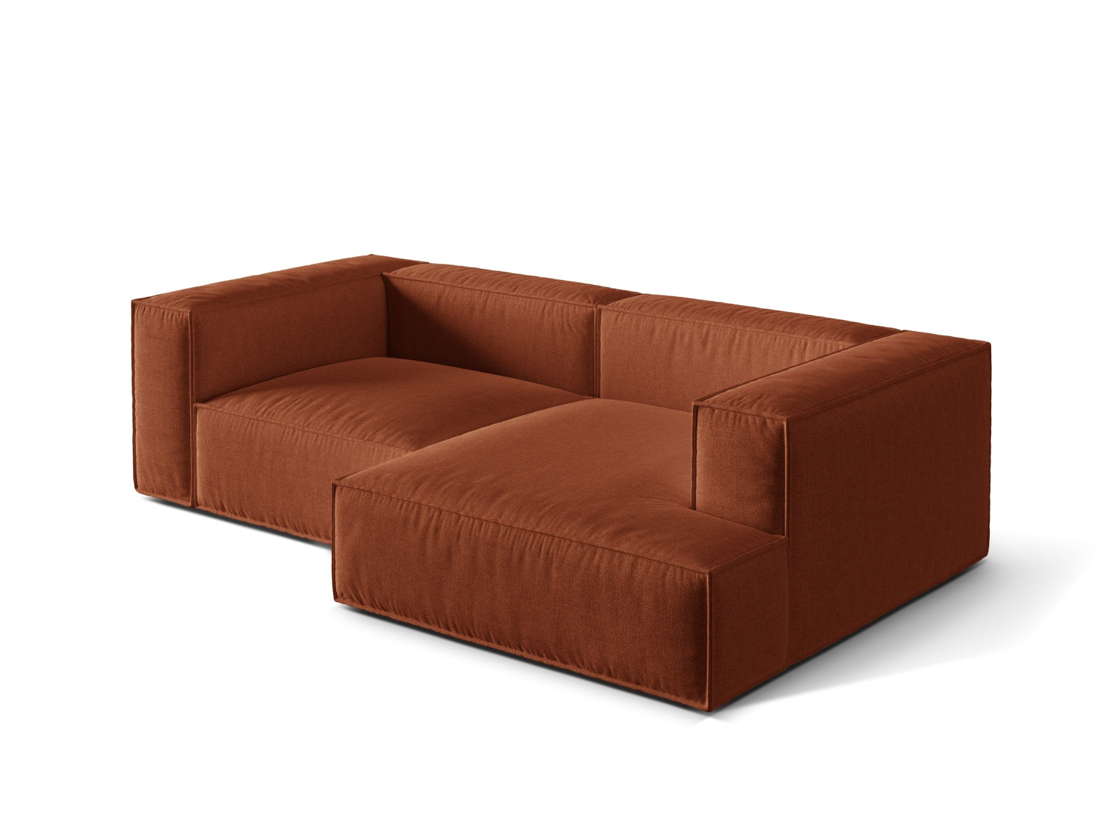 Elegantes 3-Sitzer Ecksofa rechts Nuria im Brick-Liberty Design, ideal für gemütliche Abende und stilvolle Einrichtungsideen.