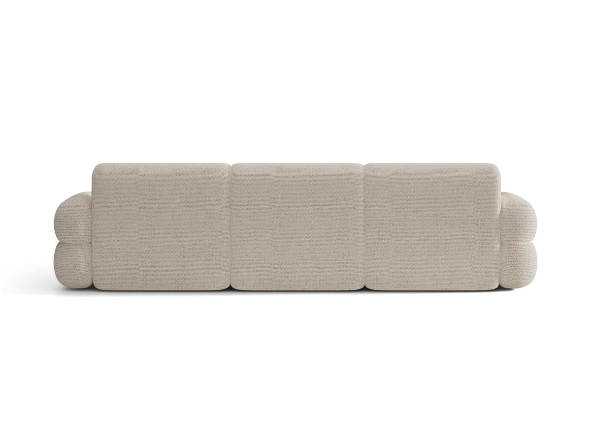 Neo Linkes Ecksofa von Micadoni in dunklem Olivgrün, L-Form mit hoher Rückenlehne, strukturiertem Baloo-Stoff und schwarzen Kunststoffbeinen.
