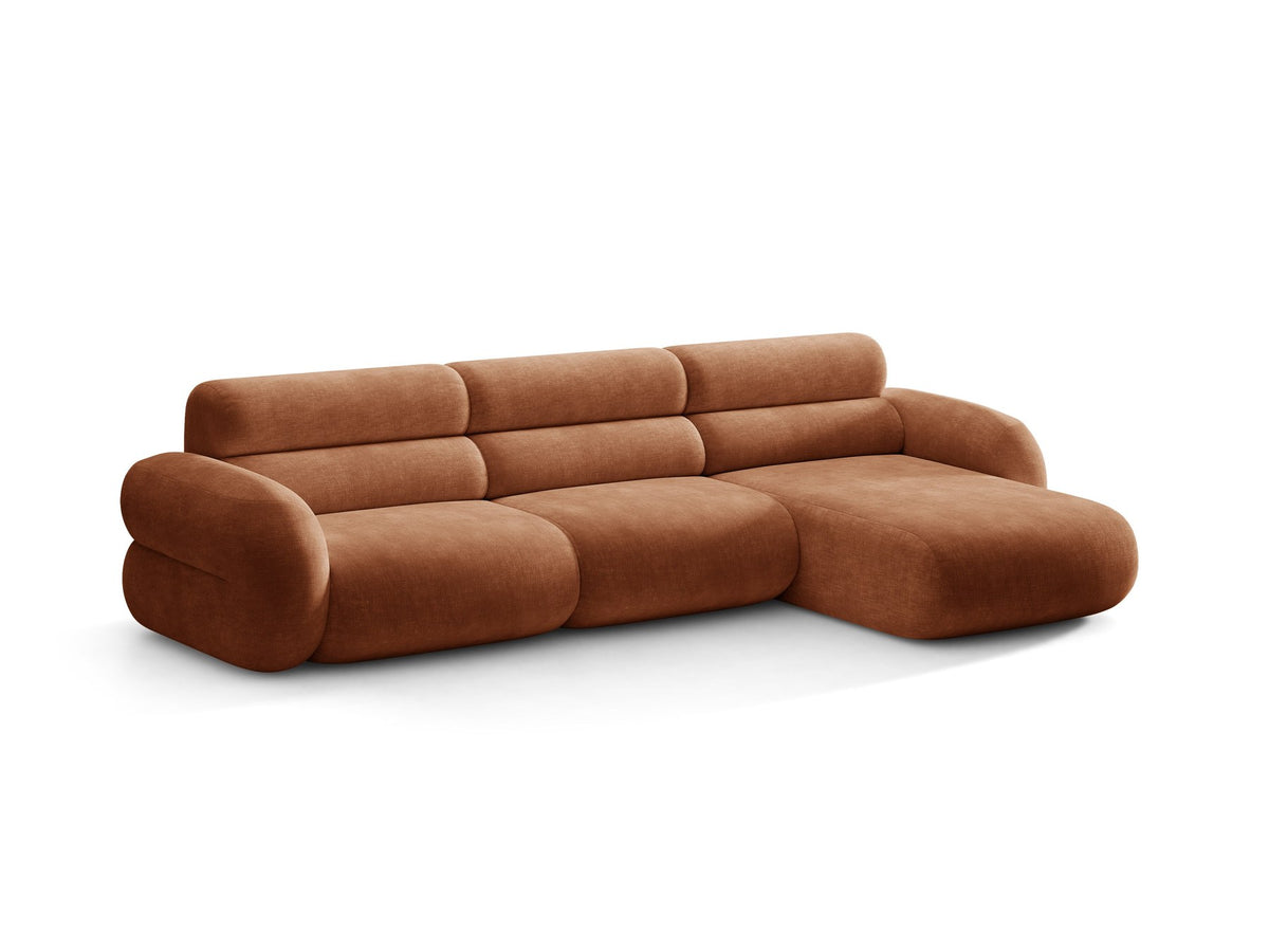 Neo Linkes Ecksofa von Micadoni in dunklem Olivgrün, L-Form mit hoher Rückenlehne, strukturiertem Baloo-Stoff und schwarzen Kunststoffbeinen.