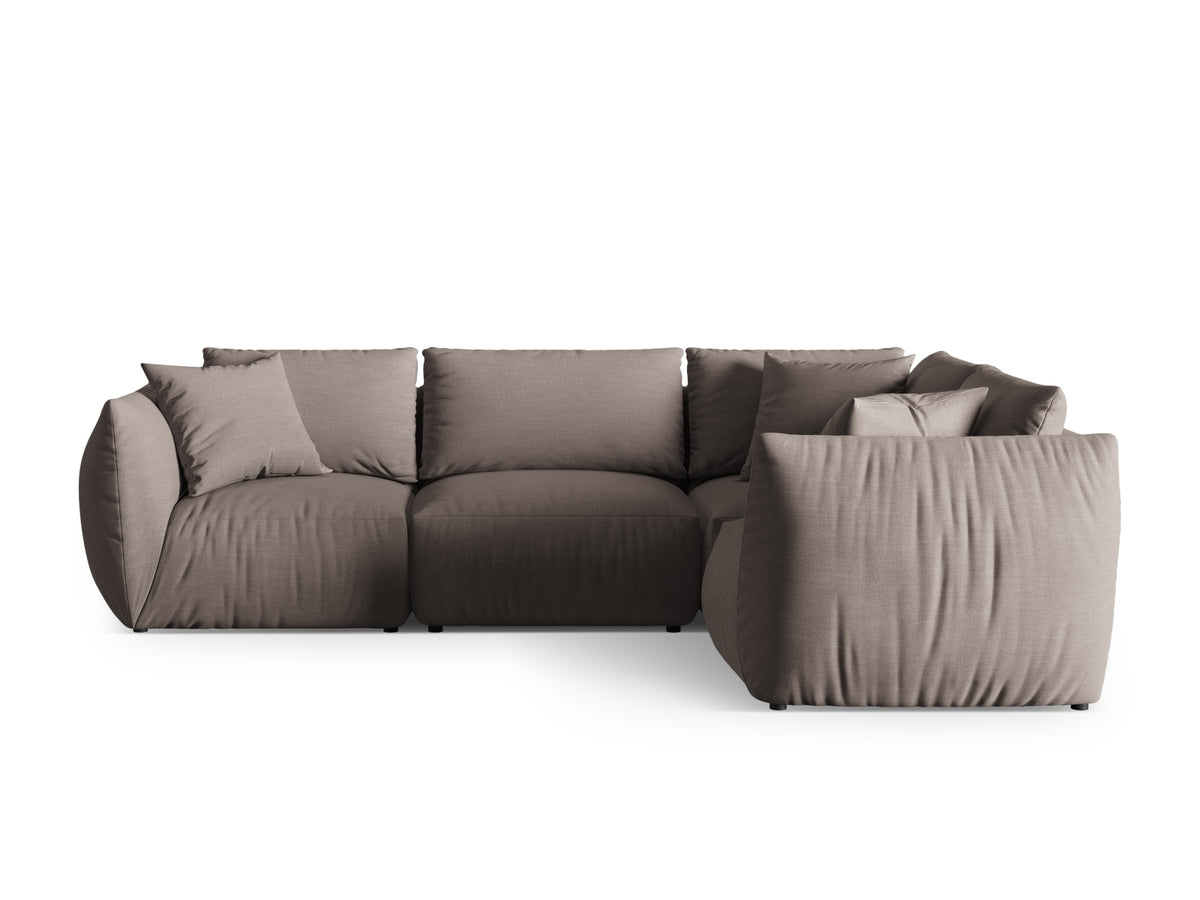 Chris Ecksofa rechts 4 Sitzer in Warm grey-LINS präsentiert im Onlineshop von KAQTU Design AG. Ecksofa rechts ist von Micadoni
