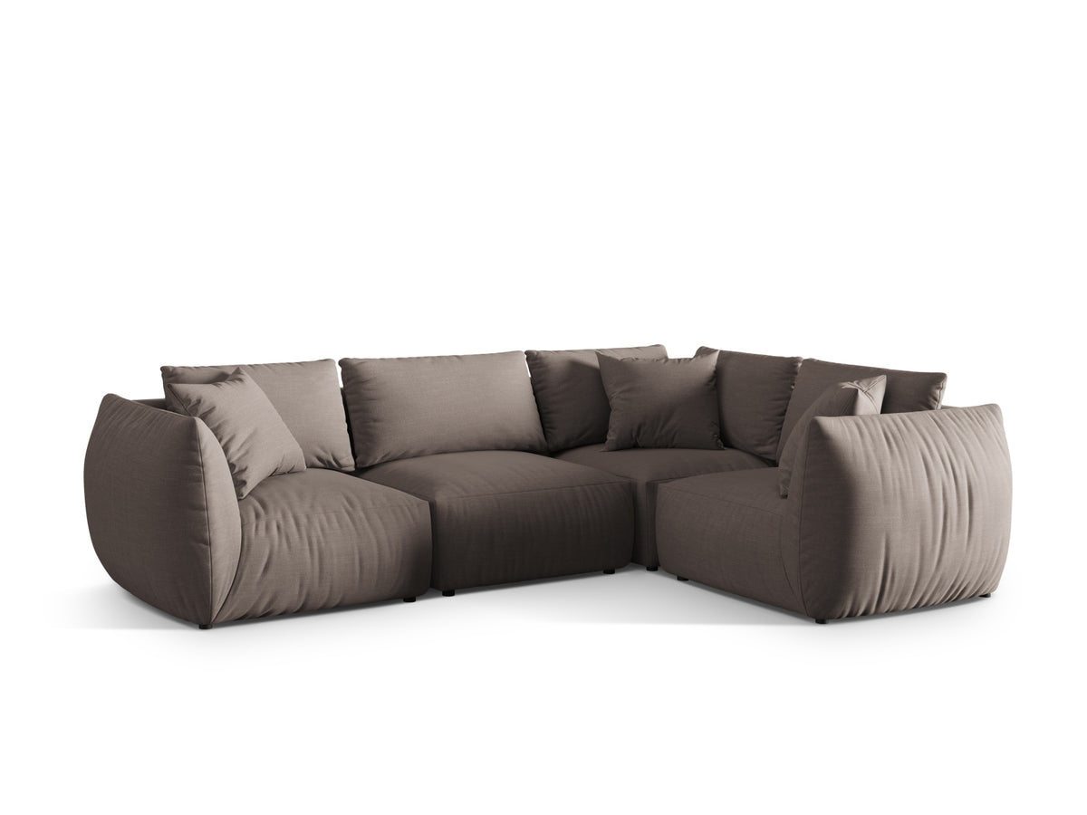 Chris Ecksofa rechts 4 Sitzer in Warm grey-LINS präsentiert im Onlineshop von KAQTU Design AG. Ecksofa rechts ist von Micadoni
